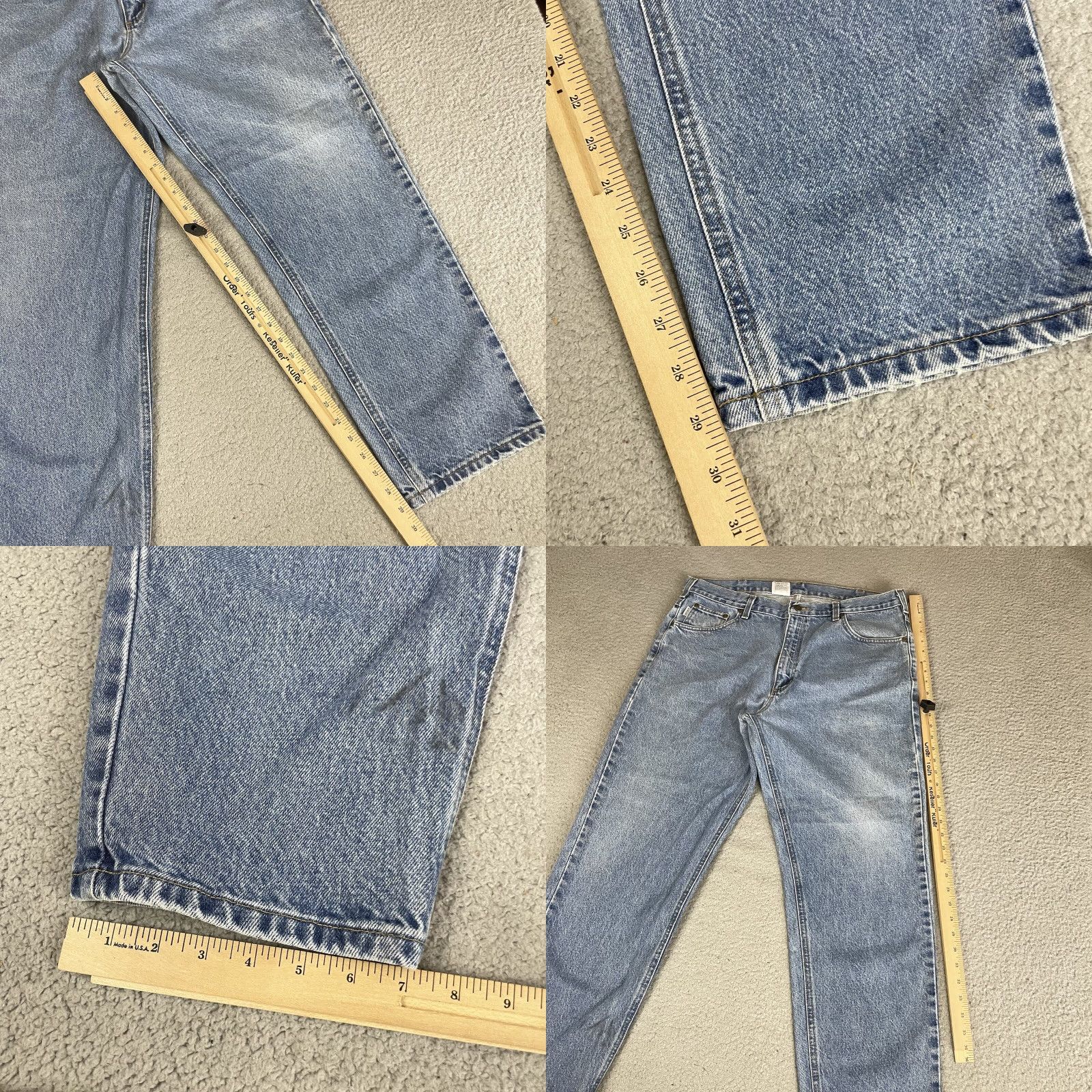 Carhartt Carhartt Jeans Mens 38x30 Blue Denim Relaxed Fit Workwear Chore Barn Light Wash Denim Jeans Size US 38 / EU 54 - 10 Thumbnail