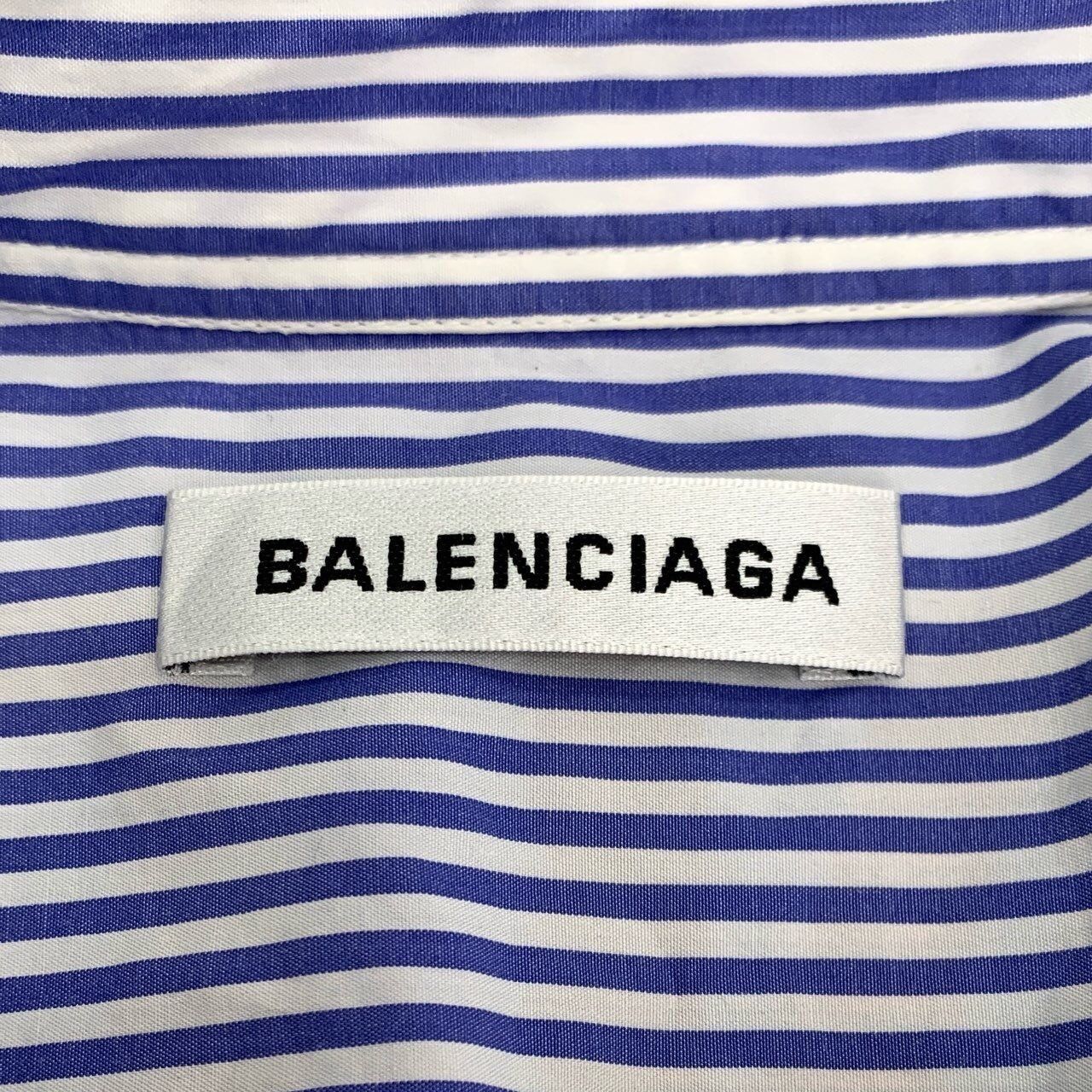 Balenciaga Balenciaga Logo-Print Blue & White Striped Cotton Long-Sleev Size XXS / US 00 / IT 34 - 6 Thumbnail