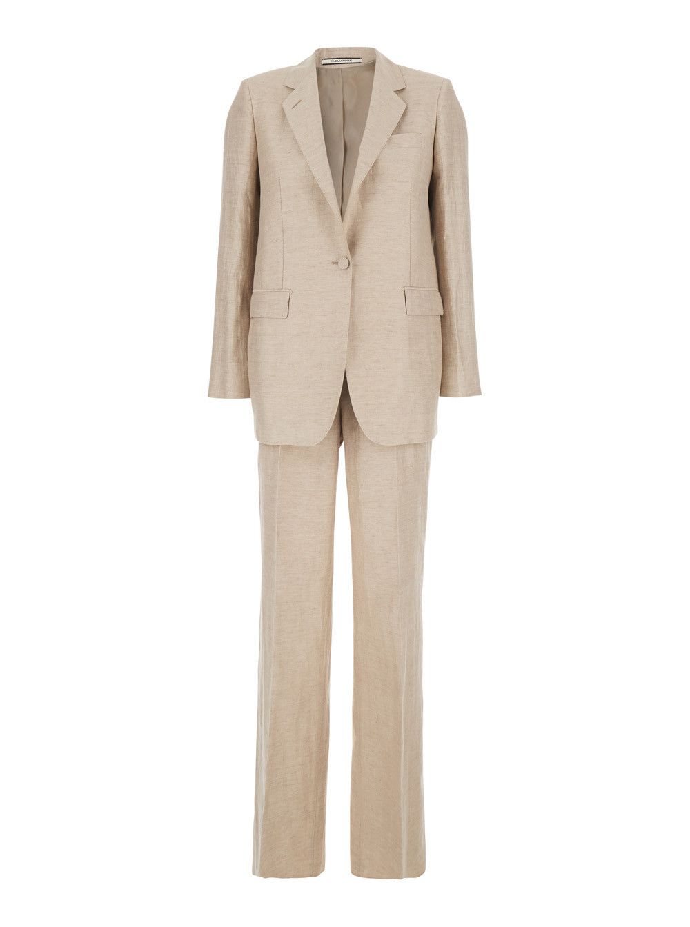 Tagliatore Beige Single-breasted Suit with Notched Revers in Cotton for Women Size M / US 6-8 / IT 42-44 - 1 Thumbnail