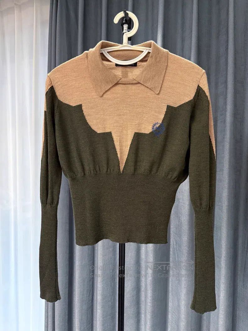 Vivienne Westwood Vivienne Westwood 100% merino wool knitted top, light came Size S / US 4 / IT 40 - 1 Thumbnail