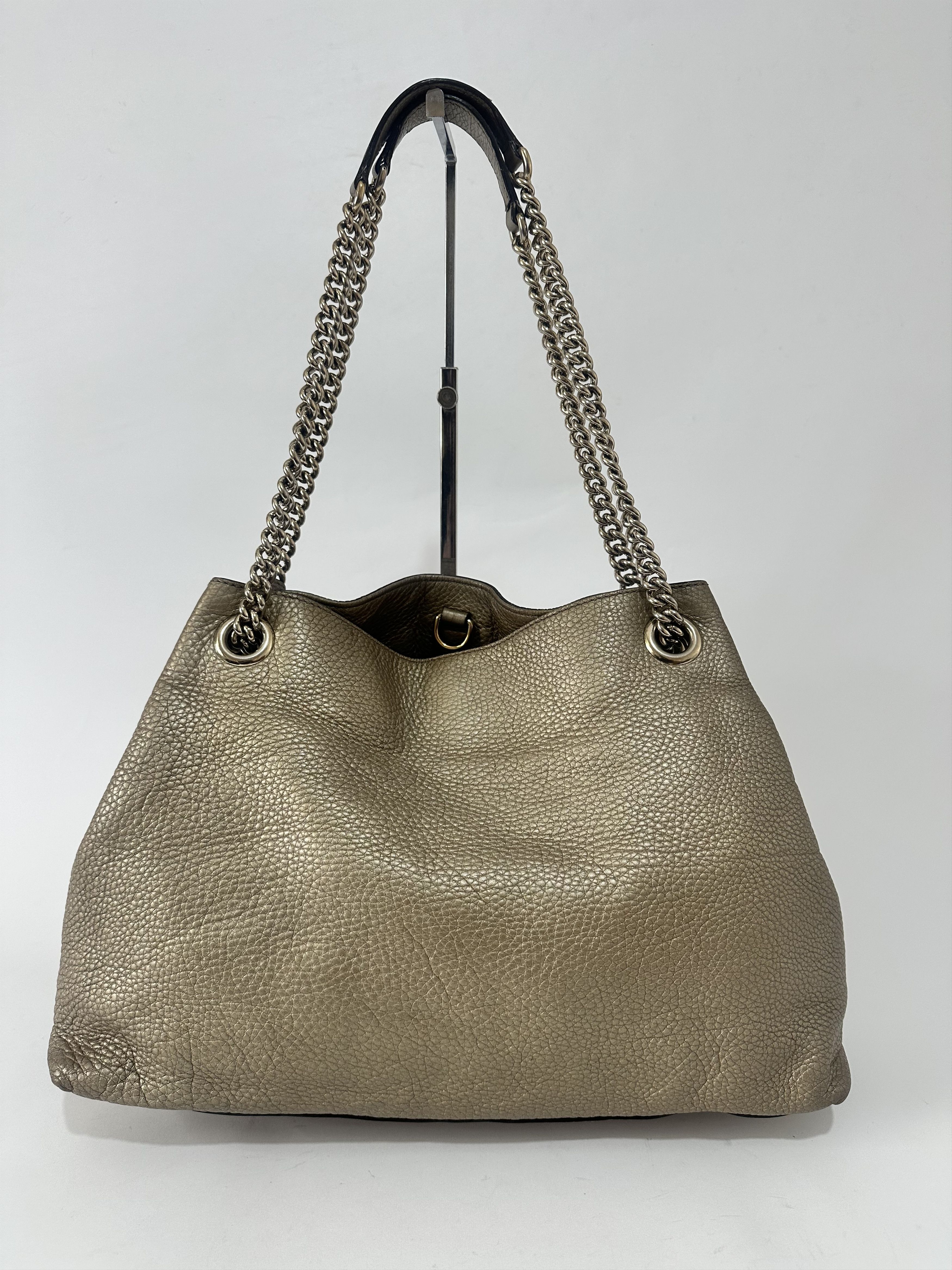 Gucci Gucci Gold Pebbled Leather Medium Soho Tote Size ONE SIZE - 3 Thumbnail