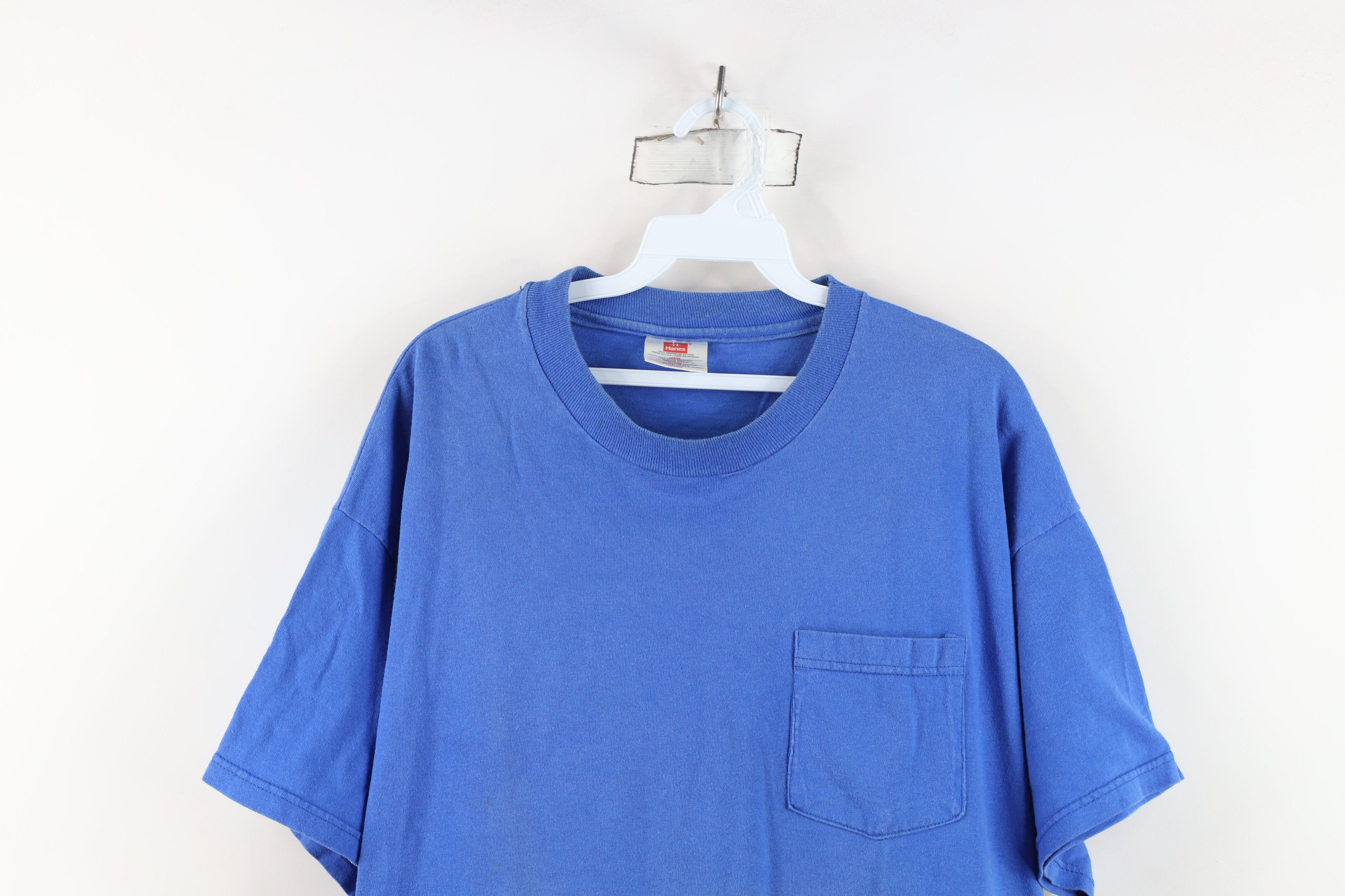 Hanes Vintage 90s Hanes Blank Heavyweight Sun Faded T-Shirt USA Size US L / EU 52-54 / 3 - 2 Thumbnail