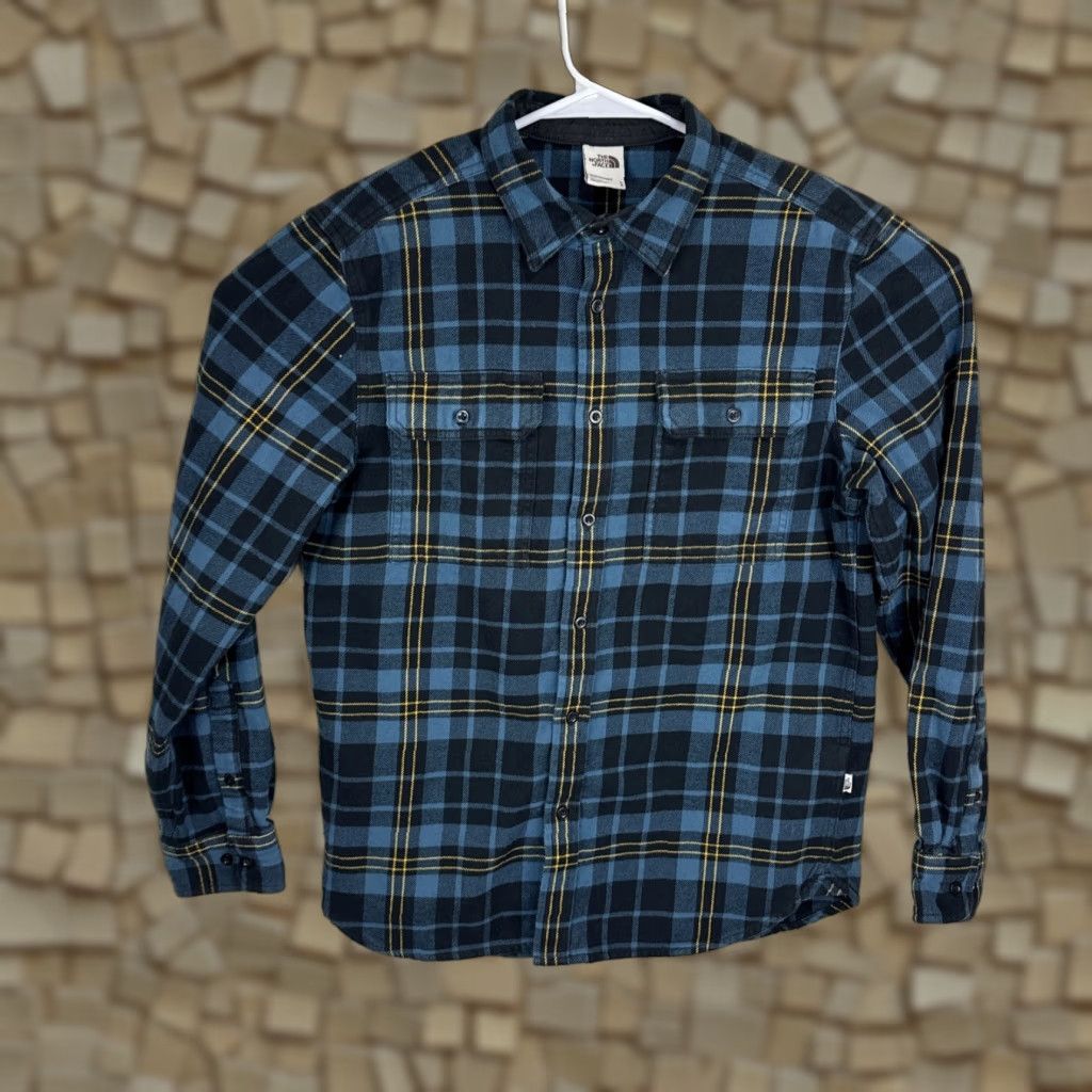 The North Face The North Face Mens Shirt Medium Blue Plaid Flannel Hiking Camping Outdoors Work Shirt Size US M / EU 48-50 / 2 - 1 Thumbnail