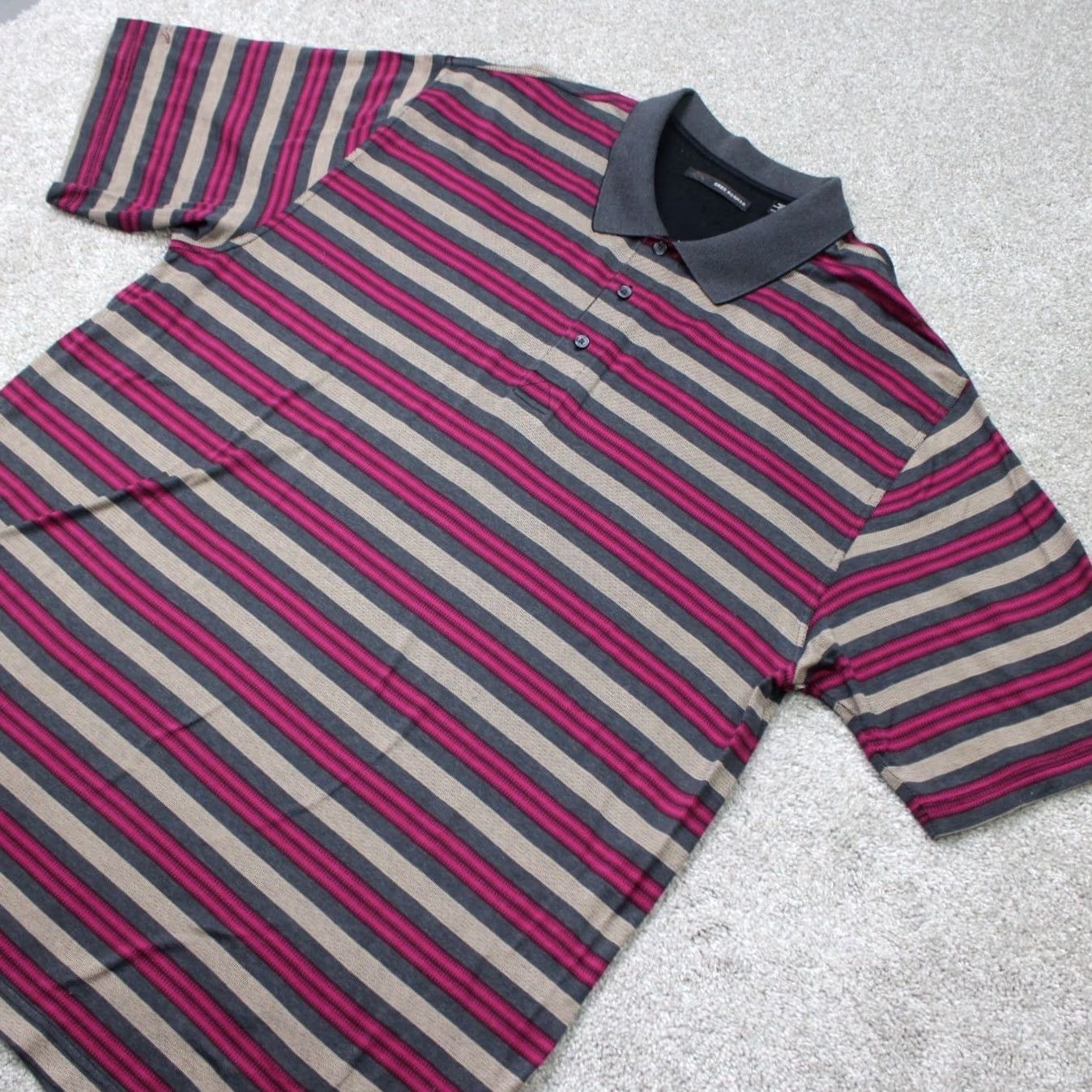 Vintage Greg Norman Polo Shirt Mens 2XL Purple Striped Sports Polo S/S Classic Golf Shirt Mens Size US XXL / EU 58 / 5 - 3 Thumbnail