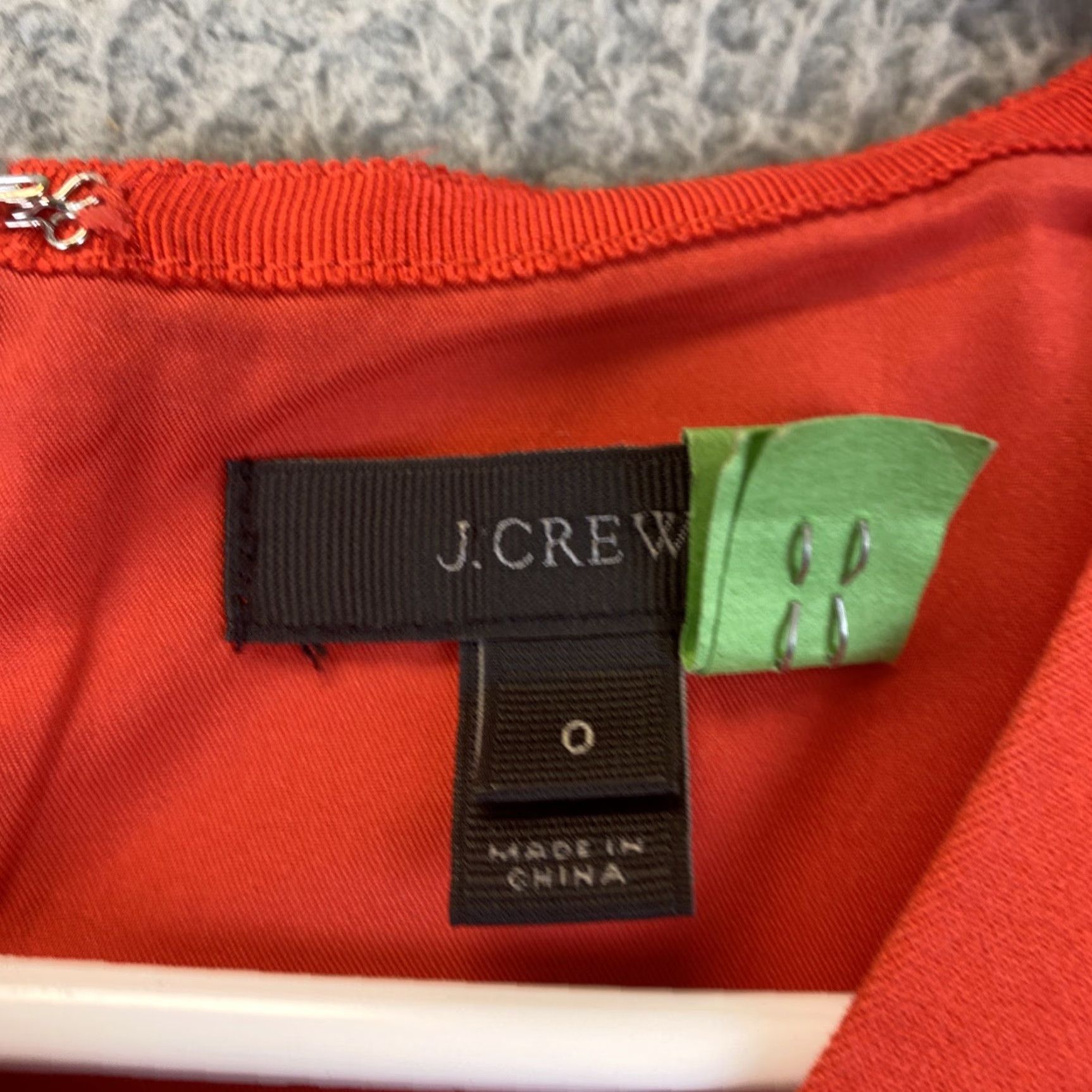 Vintage J Crew Women Sleeveless Orange Dress Size 0 — Regular Sheath Knee Length, Polyester, Round Neck, Zip, Solid, Fall, Spring, Business, 69-20 Size XS / US 0-2 / IT 36-38 - 3 Thumbnail