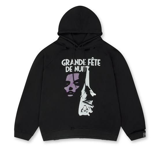 Raf Simons CC000021 2007 Sample Grande Fete De Nuit Hoodie in Black Size US L / EU 52-54 / 3 - 1 Thumbnail