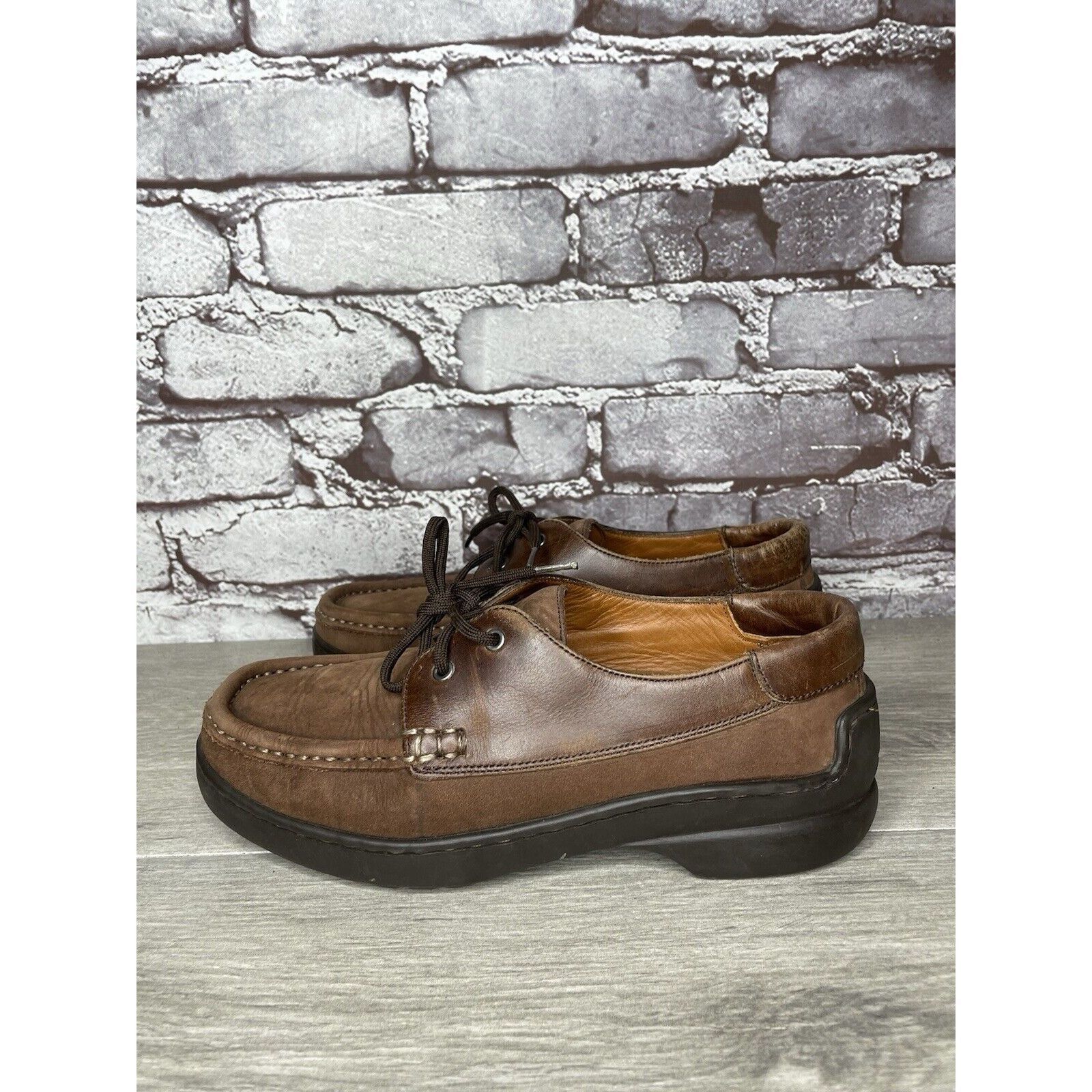 Bally VTG Bally Grimsela Brown Leather Moc Toe Casual Shoes Women’ Size US 7 / IT 37 - 13 Thumbnail