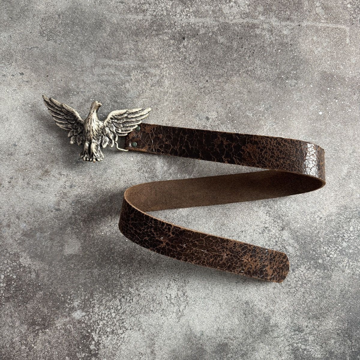 Hysteric Glamour Eagle Buckle Vintage Y2K Grunge Faded Real Leather Belt Size ONE SIZE - 6 Thumbnail