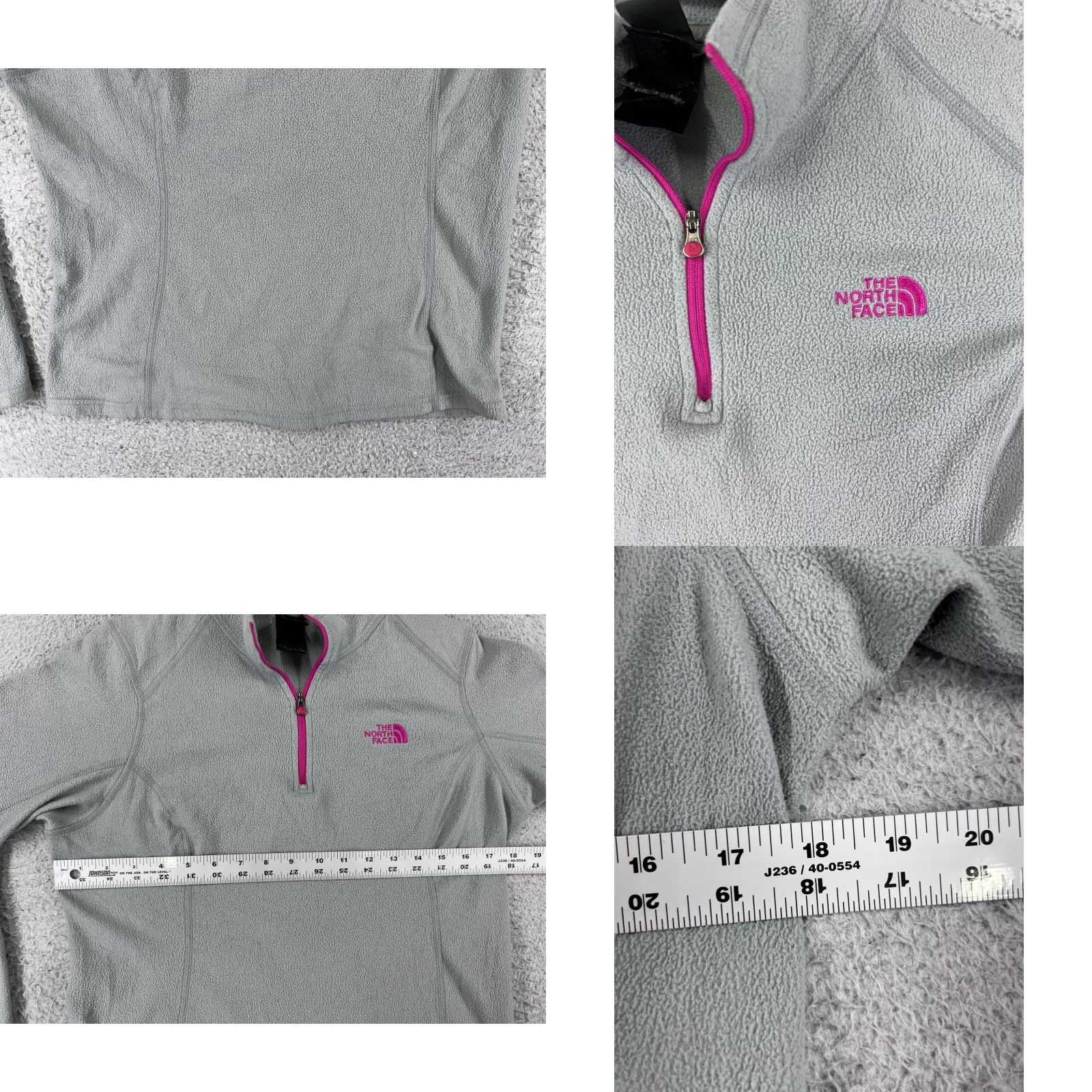 The North Face VINTAGE The North Face Sweater Womens Medium Gray 1/4 Zip Polyester Fleece Mock Neck Size M / US 6-8 / IT 42-44 - 8 Thumbnail