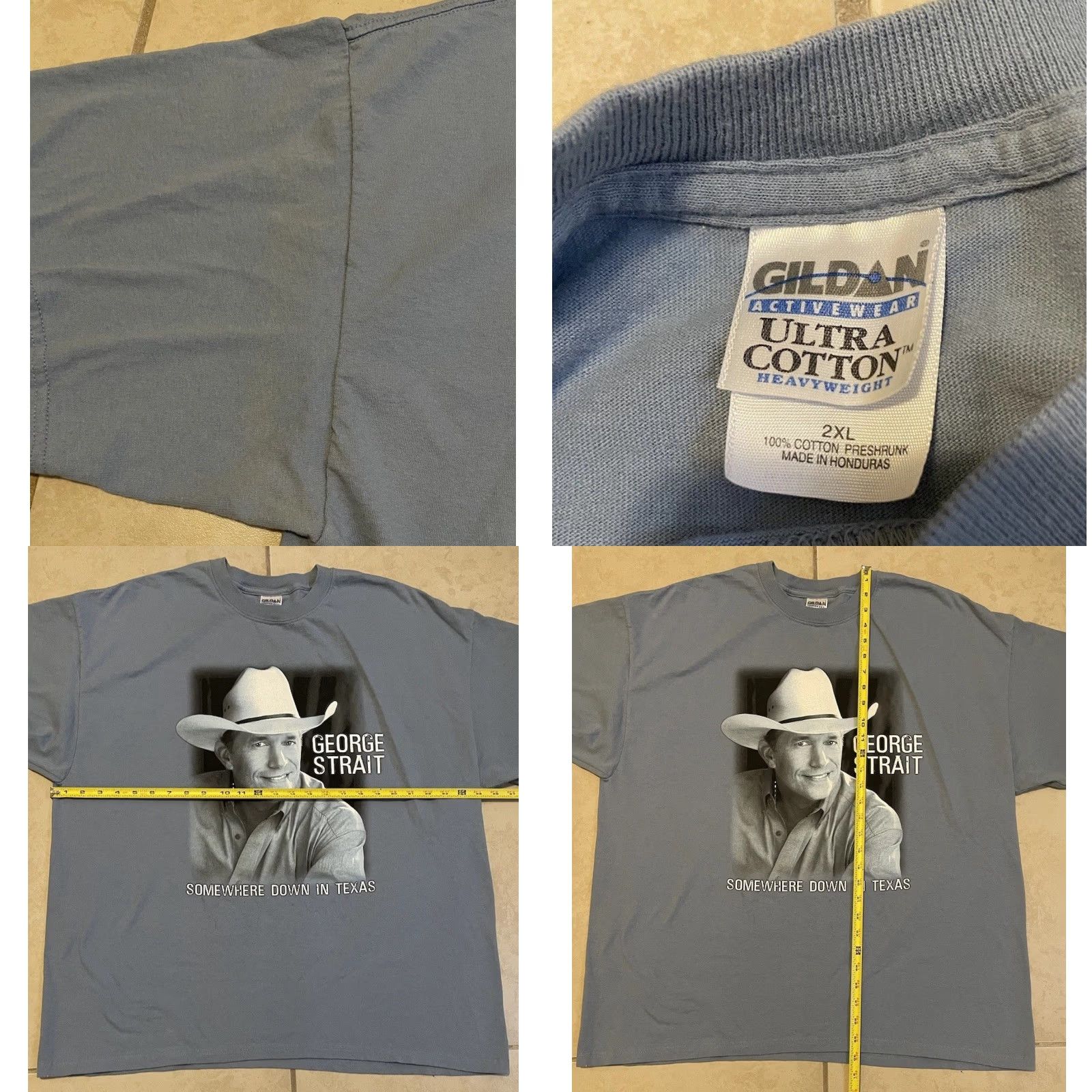George VINTAGE George Strait Somewhere Down in Texas Faded Promo Shirt 2XLT-Shirt Men 2XL Blue Concert Texas Tour Rock 90s Boys? Size US XXL / EU 58 / 5 - 8 Thumbnail