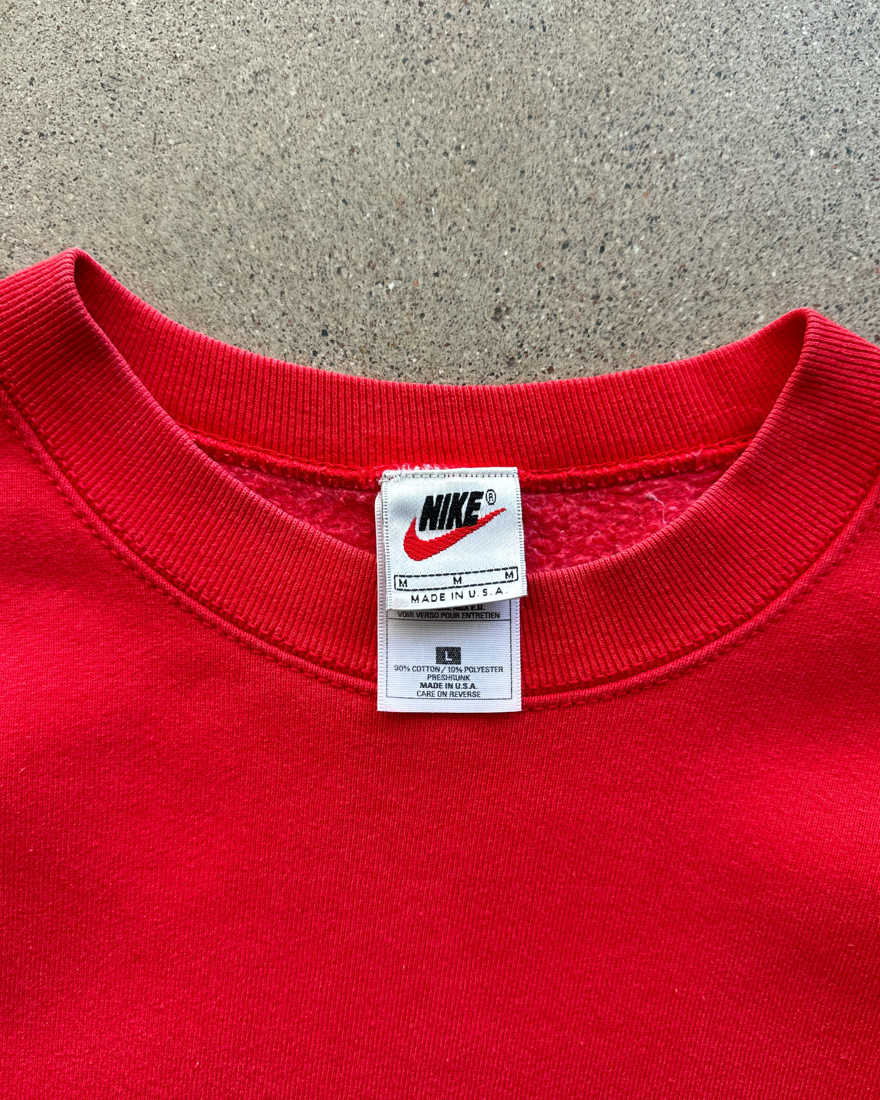 Nike Vintage 90s Nike Sweatshirt Red Men's L Embroidered USA Made Size US L / EU 52-54 / 3 - 3 Thumbnail