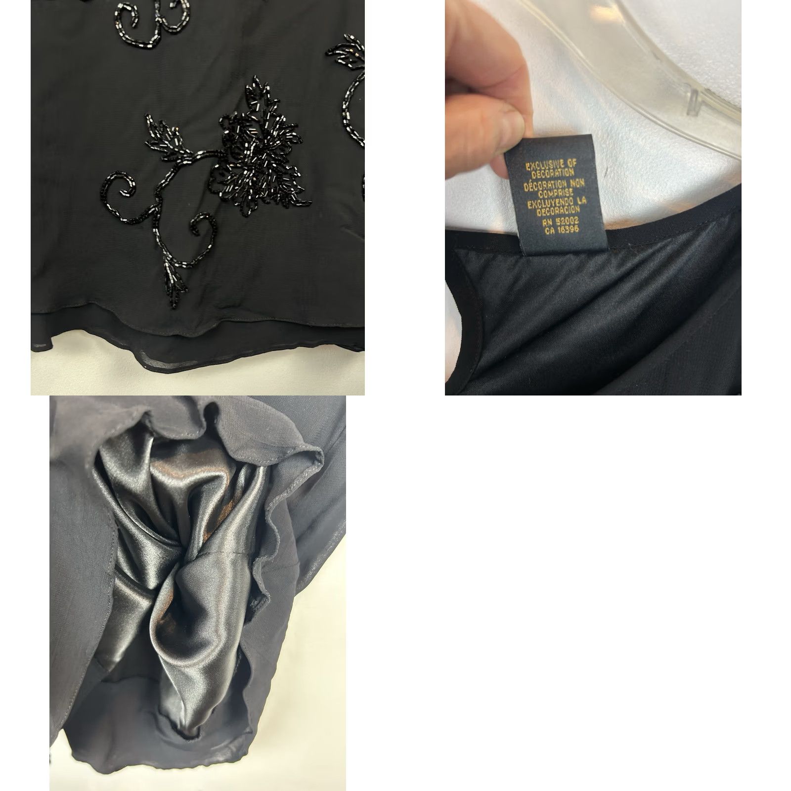 Liz Claiborne Liz Claiborne Evening Dress Womens 6 Black Beaded Formal Event Elegant Night Size M / US 6-8 / IT 42-44 - 8 Thumbnail
