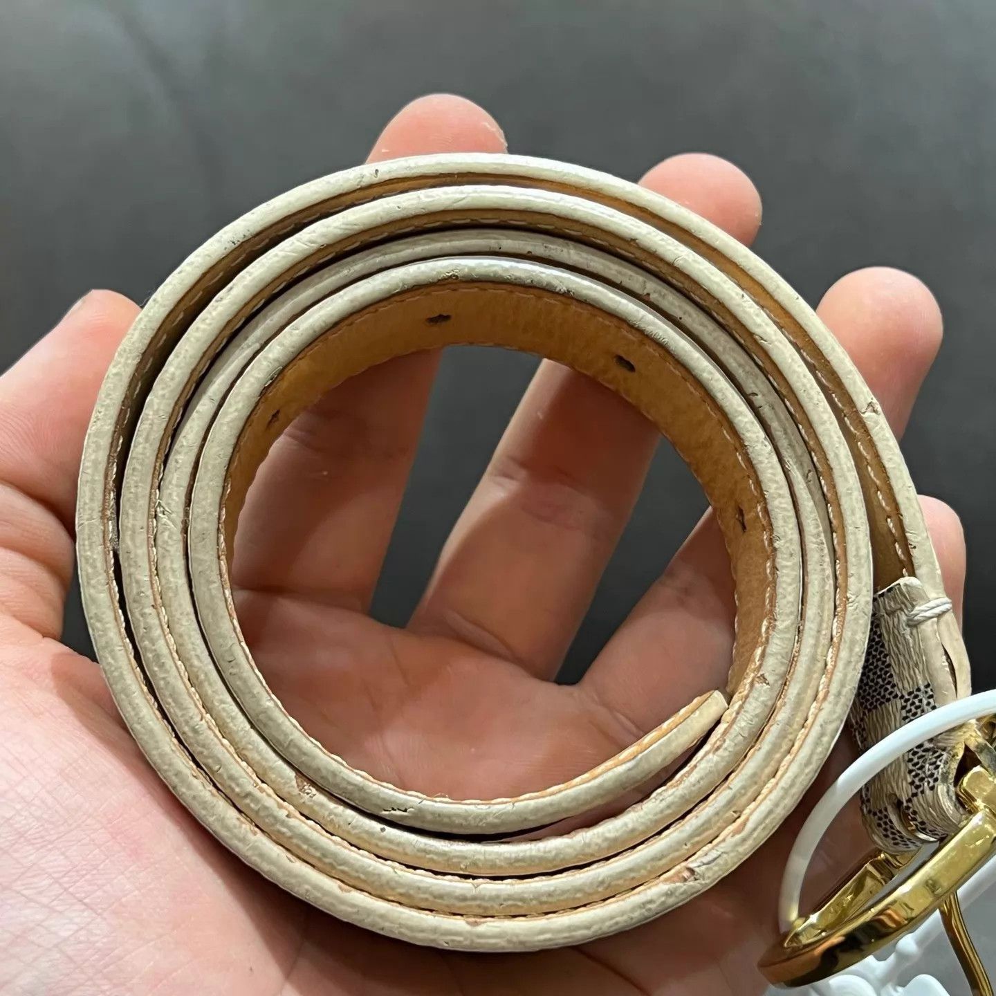 Louis Vuitton LOUIS VUITTON White Damier Belt 80 99 New Size ONE SIZE - 6 Thumbnail