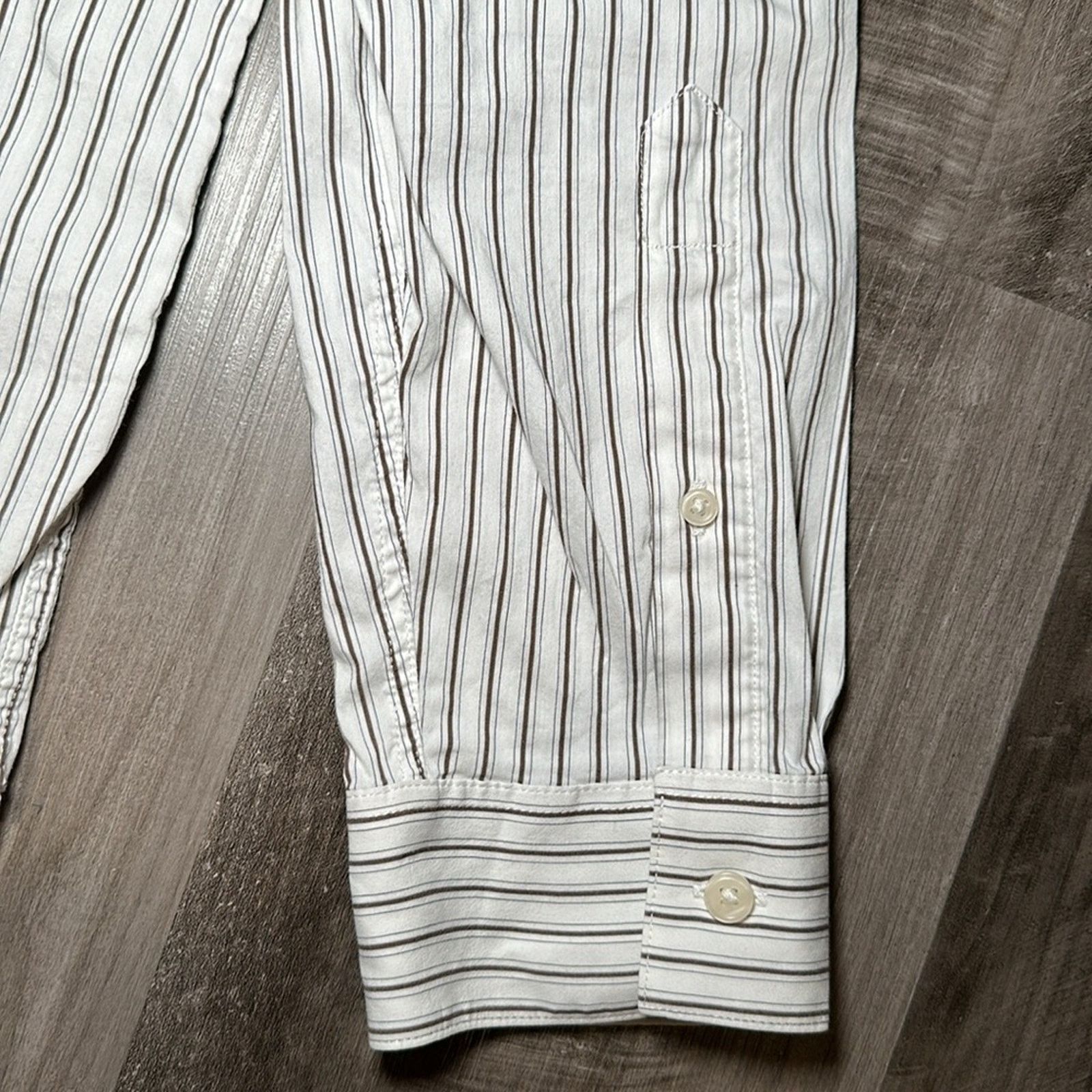Vince Vince Slim Fit Stretch Striped Long Sleeve Button Down - XL Size US XL / EU 56 / 4 - 4 Thumbnail