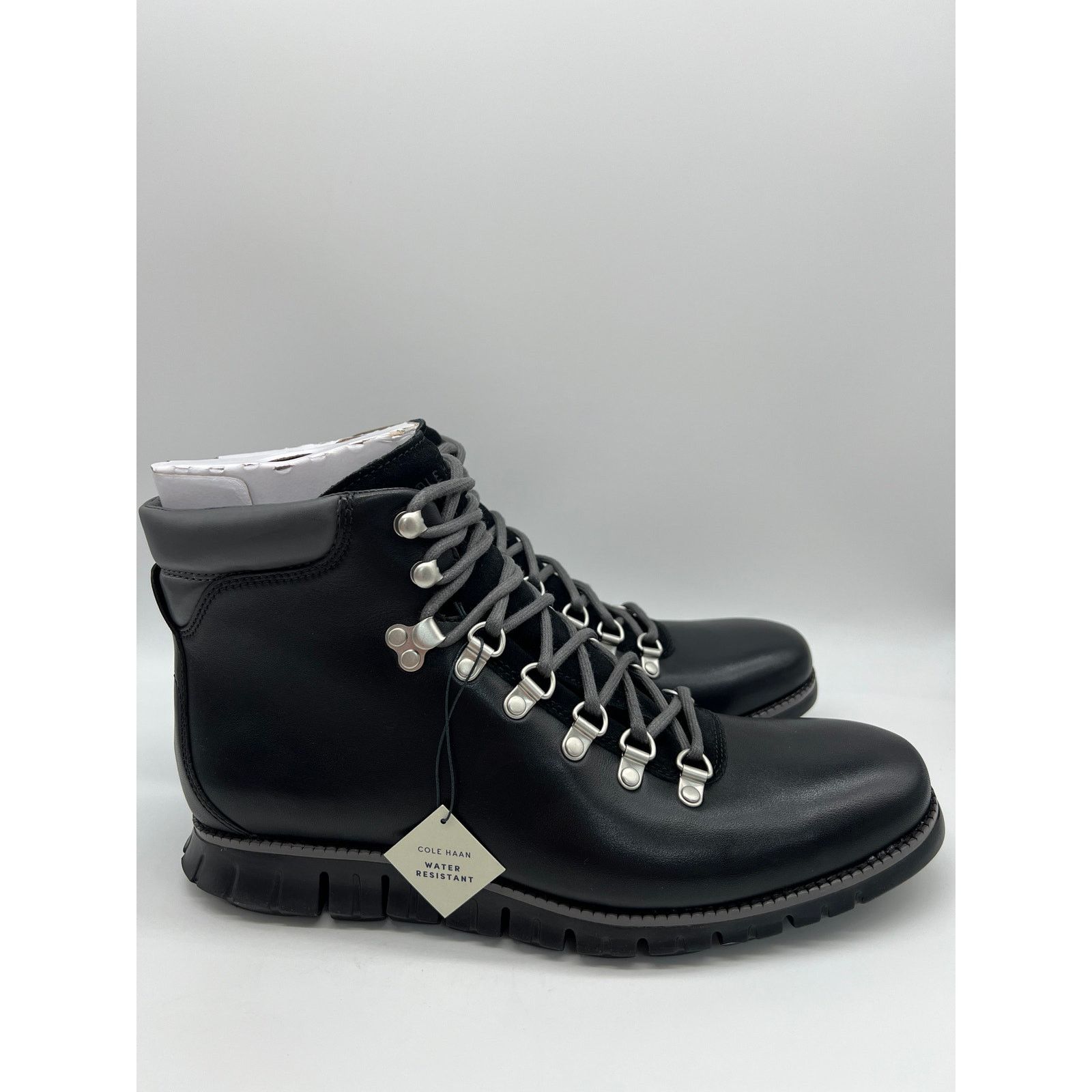 Mens Cole Haan Zerogrand Water Resistant Gray Leather Tall Hiking Boot Size 10 M Cole Haan Zerogrand Gray Boots for Men for sale | eBay main image 3