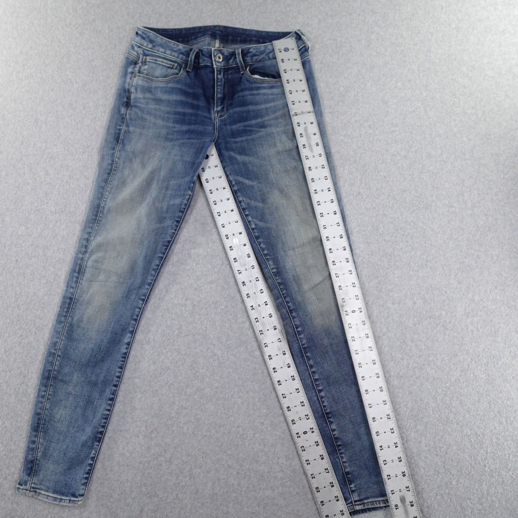G-Star G-Star Skinny Jeans Womens 30 (30X30) Mid Blue Denim Slim 5-Pocket Shirt Hat? Size 30" / US 8 / IT 44 - 3 Thumbnail
