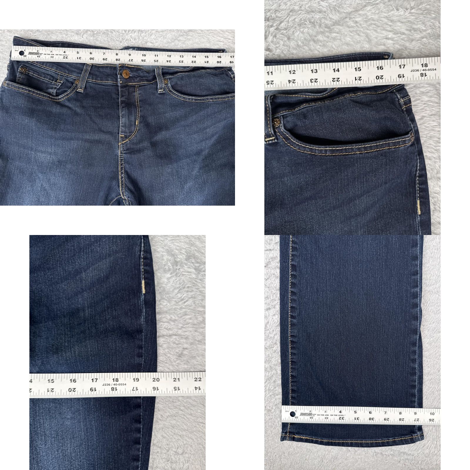 Vintage Levi Strauss Signature Jeans Womens 33x34 Dark Wash Bootcut Stretch Denim Size 38" / US 16 / IT 52 - 9 Thumbnail