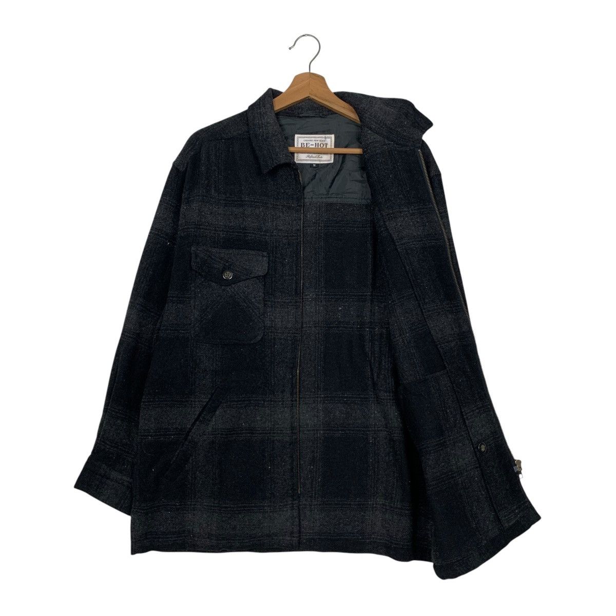 Vintage 90’s Workwear Black Checked Flannel Chore Jacket #2830-C128 Size US M / EU 48-50 / 2 - 8 Thumbnail