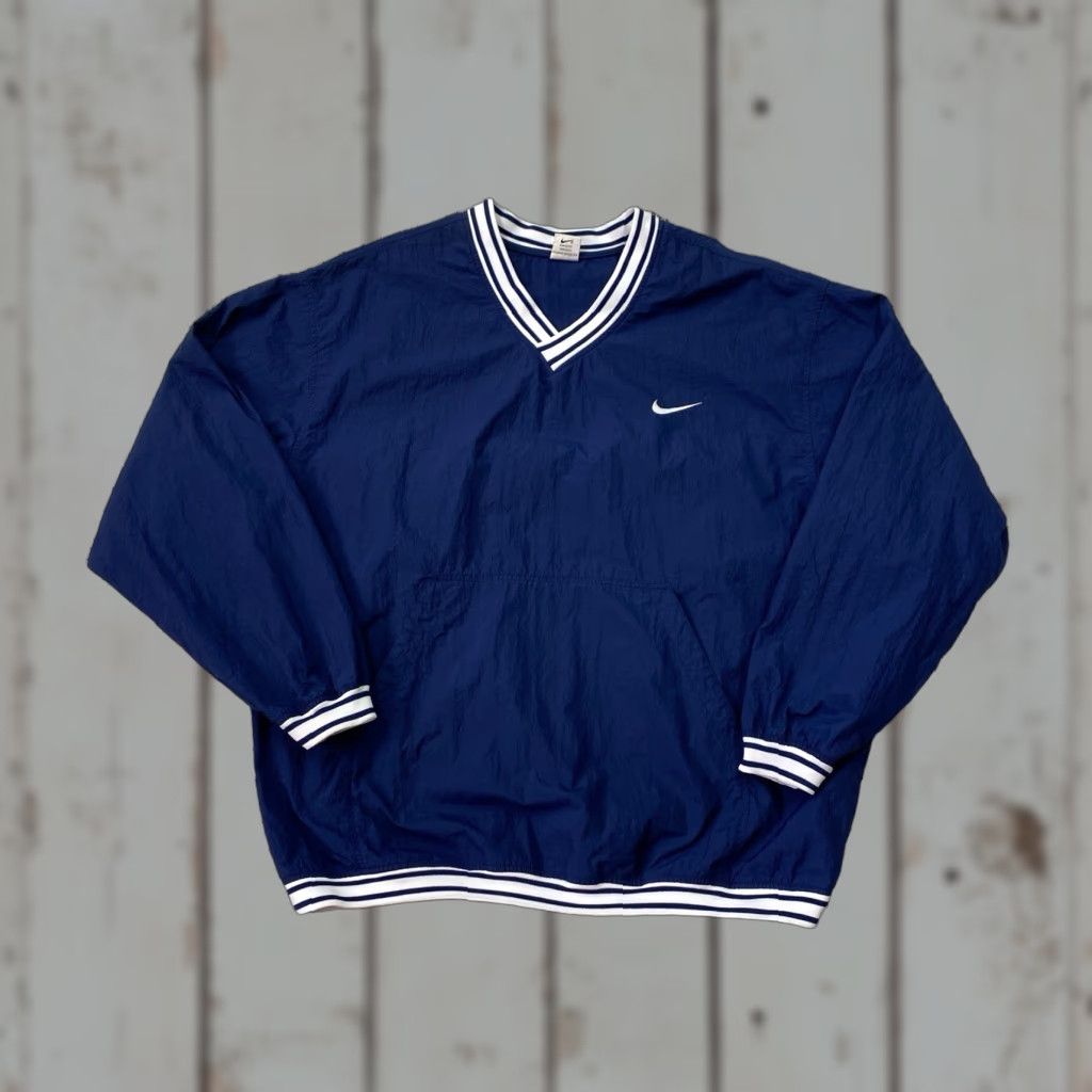 Nike VINTAGE Nike Windbreaker Jacket XXL 90s Blue Swoosh Pullover White Tag Mens Size US XXL / EU 58 / 5 - 1 Thumbnail