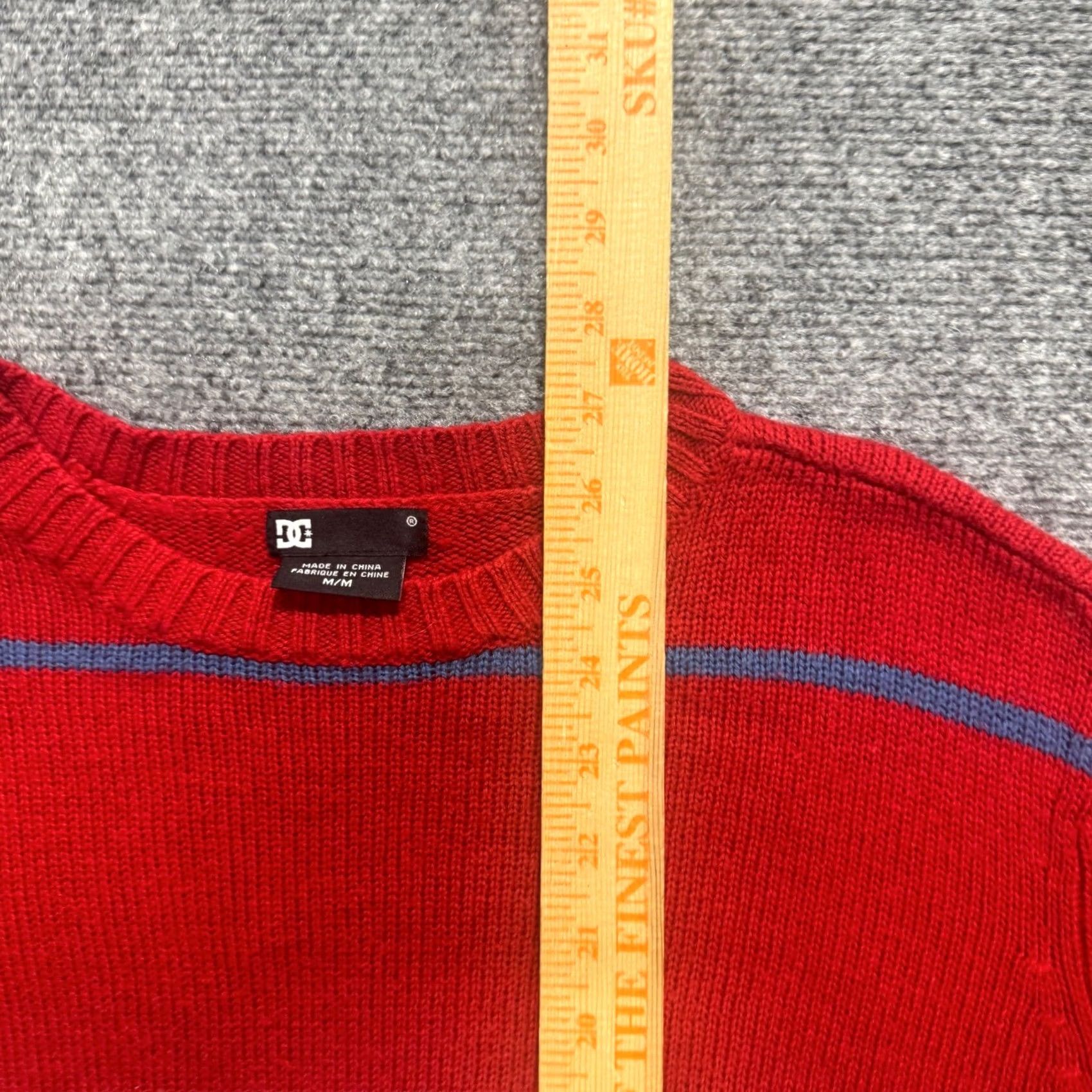 Vintage DC Shoes Sweater Pullover Mens Medium Striped Red Cotton Y2K Skater Sweatshirt Size US M / EU 48-50 / 2 - 5 Thumbnail