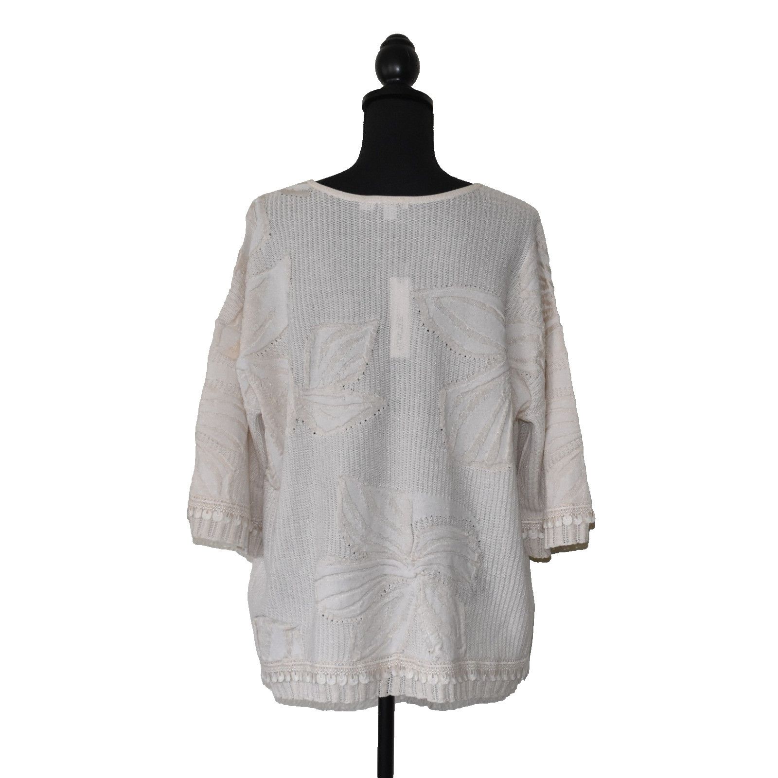 Chicos NWT CHICOS Knit Palm Leaf Embossed Pullover Sweater 3/XL $99 Size XL / US 12-14 / IT 48-50 - 3 Thumbnail
