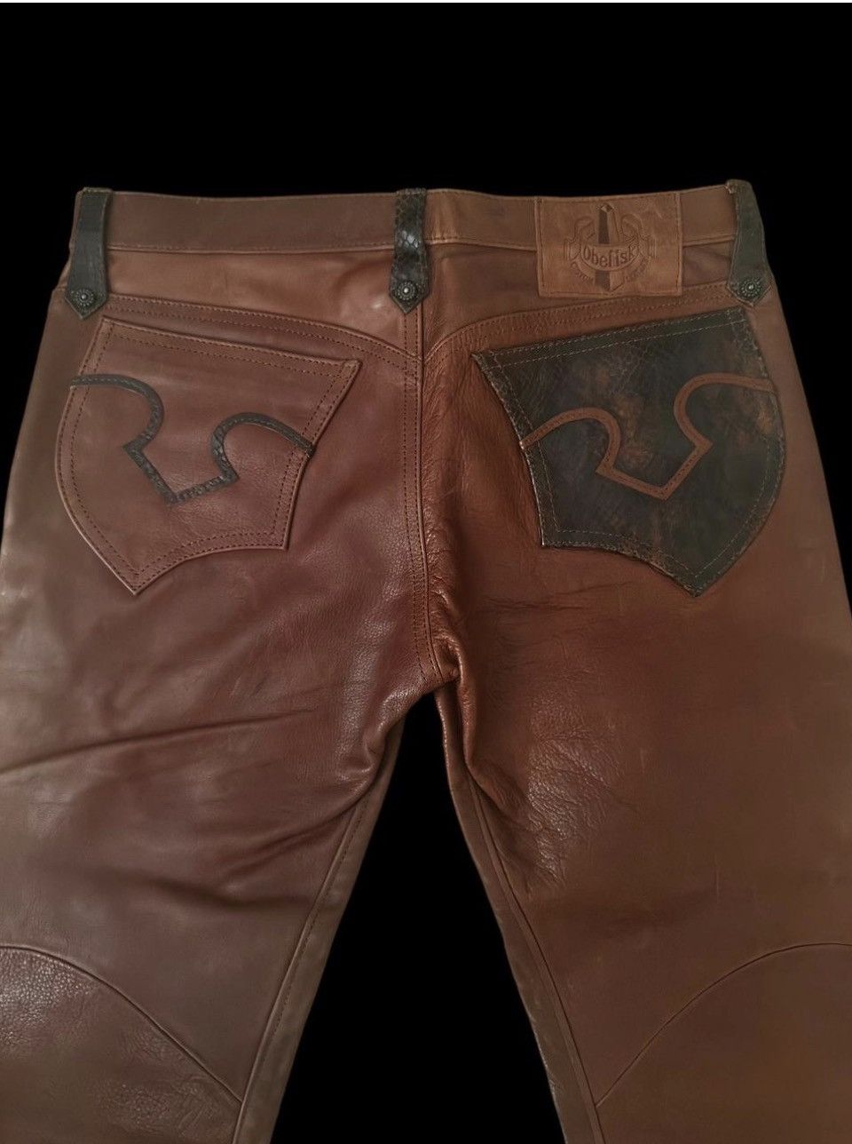 Obelisk **Sold** Obelisk Burgundy Vintage Horse hide Leather Pants Size US 28 / EU 44 - 4 Thumbnail