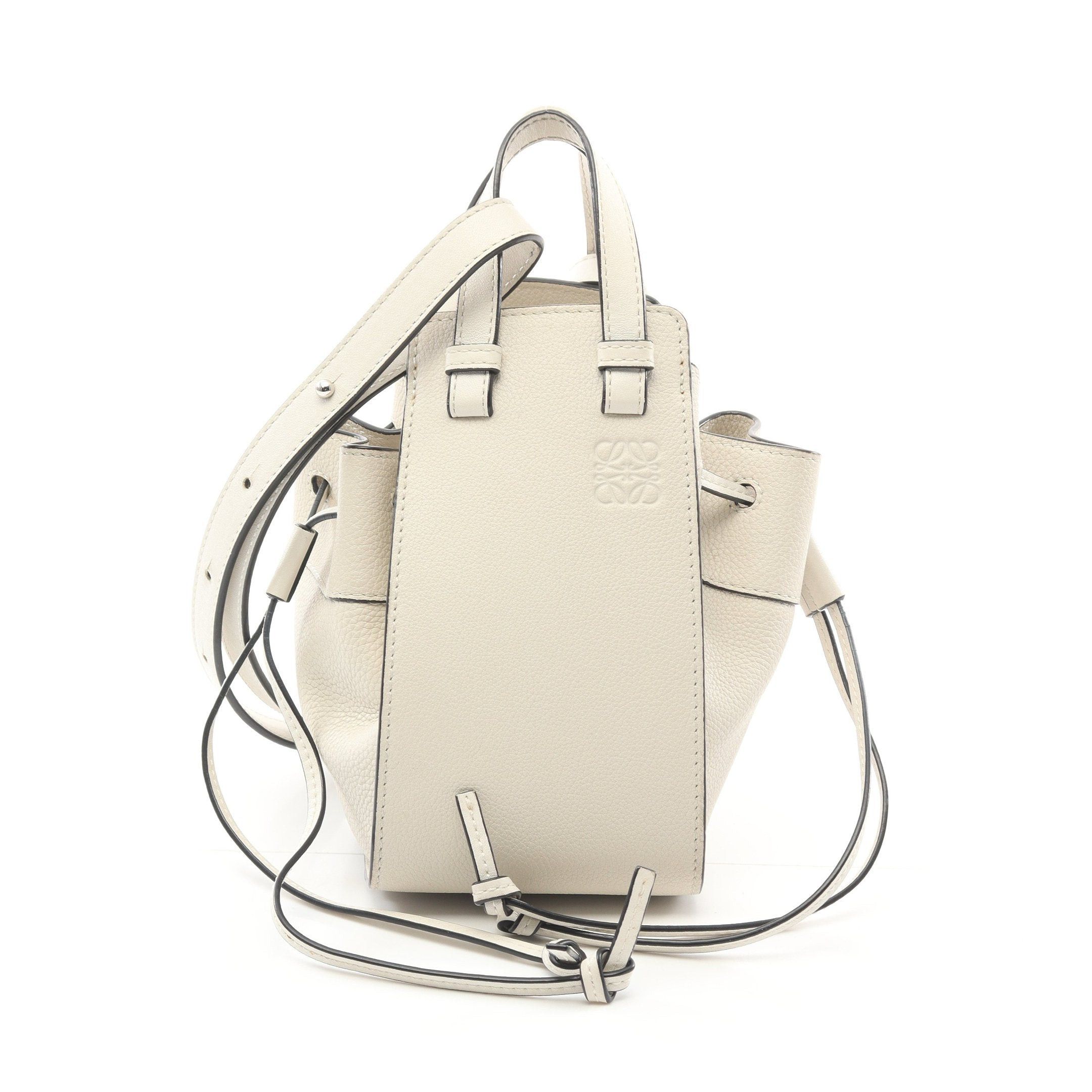 Loewe Loewe Hammock Drawstring Bag Mini Handbag Leather Off White Size ONE SIZE - 1 Thumbnail