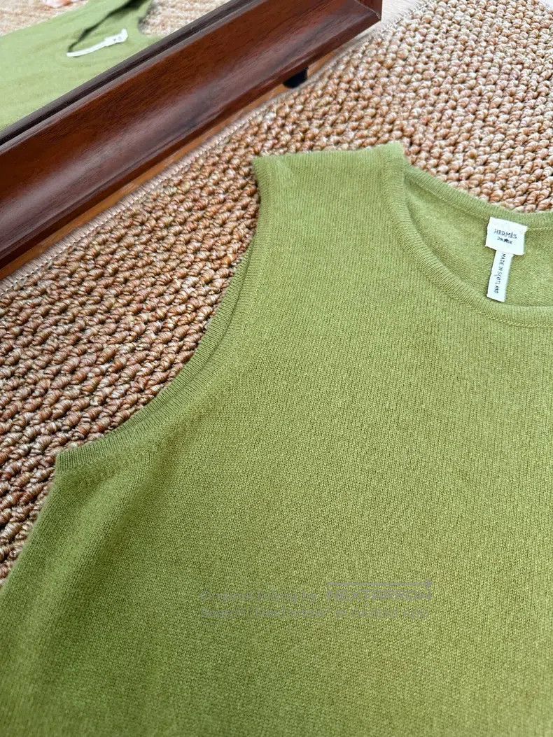 Hermes Hermes Cashmere Knit Sleeveless Top - Kiwi Green Size XS / US 0-2 / IT 36-38 - 6 Thumbnail