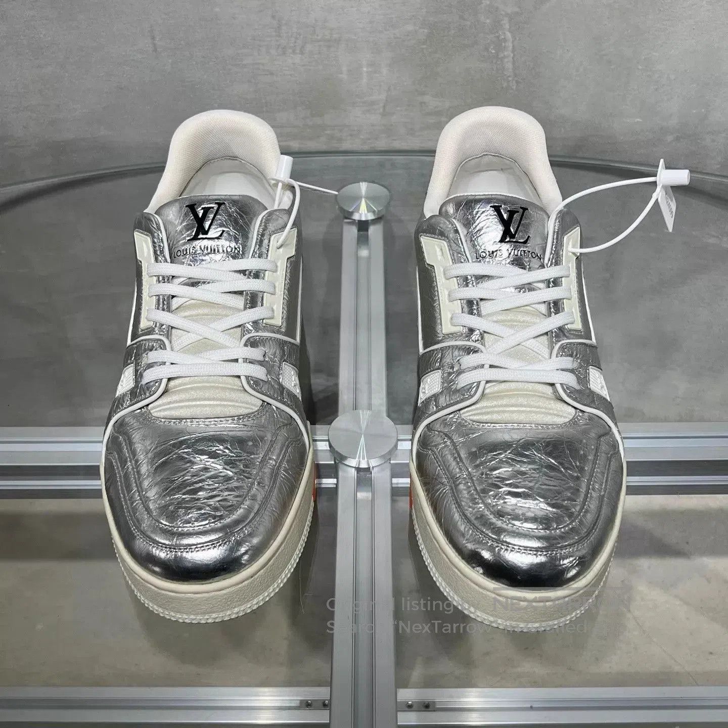 Louis Vuitton Silver Low-Top Sneakers Size 9. Size US 9 / EU 42 - 1 Thumbnail