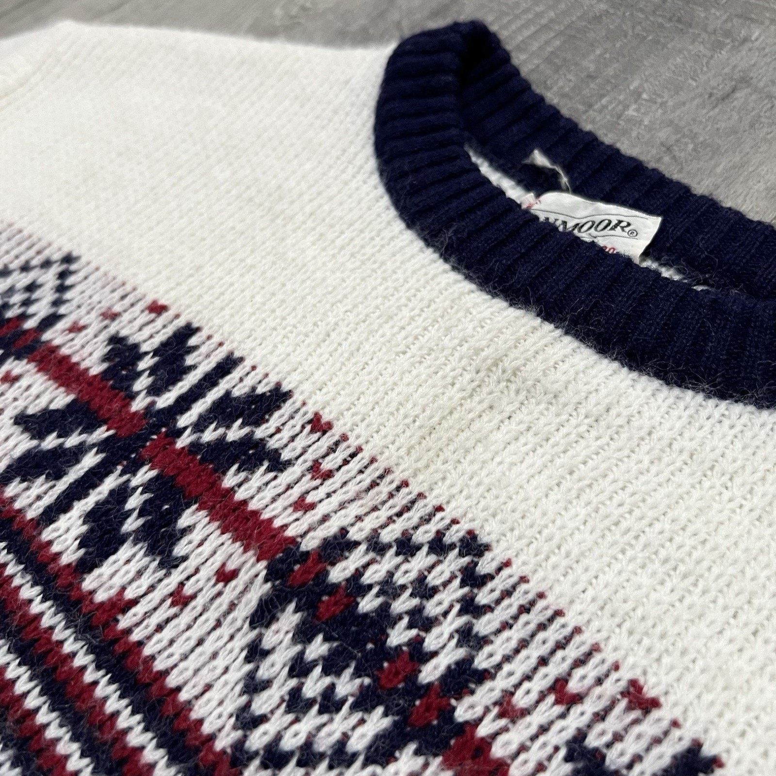 Vintage VTG 80s Donmoor Acrylic Knit White Winter Snowflake Sweater Size M / US 6-8 / IT 42-44 - 4 Thumbnail