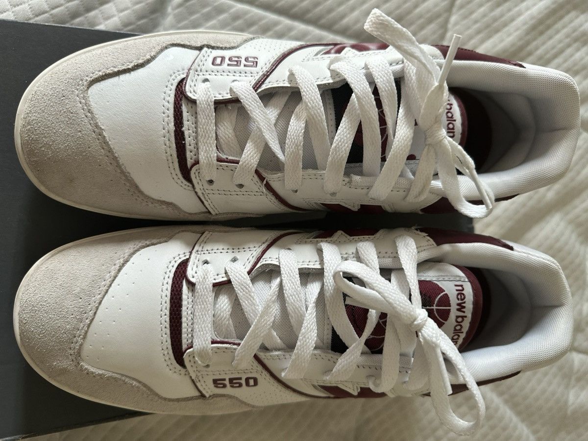 New Balance Mens New Balance 550 “Sea Salt Burgundy” Size US 10.5 / EU 43-44 - 3 Thumbnail
