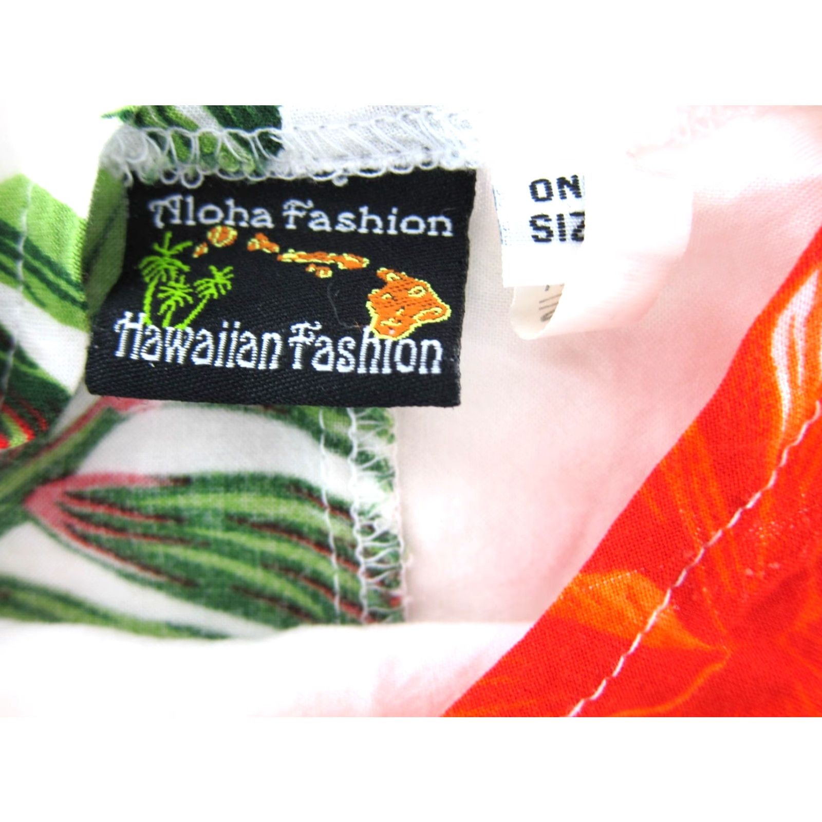 Vintage VTG Aloha Fashion White Orange Green Hawaiian Floral Tank Tunic Sun Dress Large Size L / US 10 / IT 46 - 3 Thumbnail