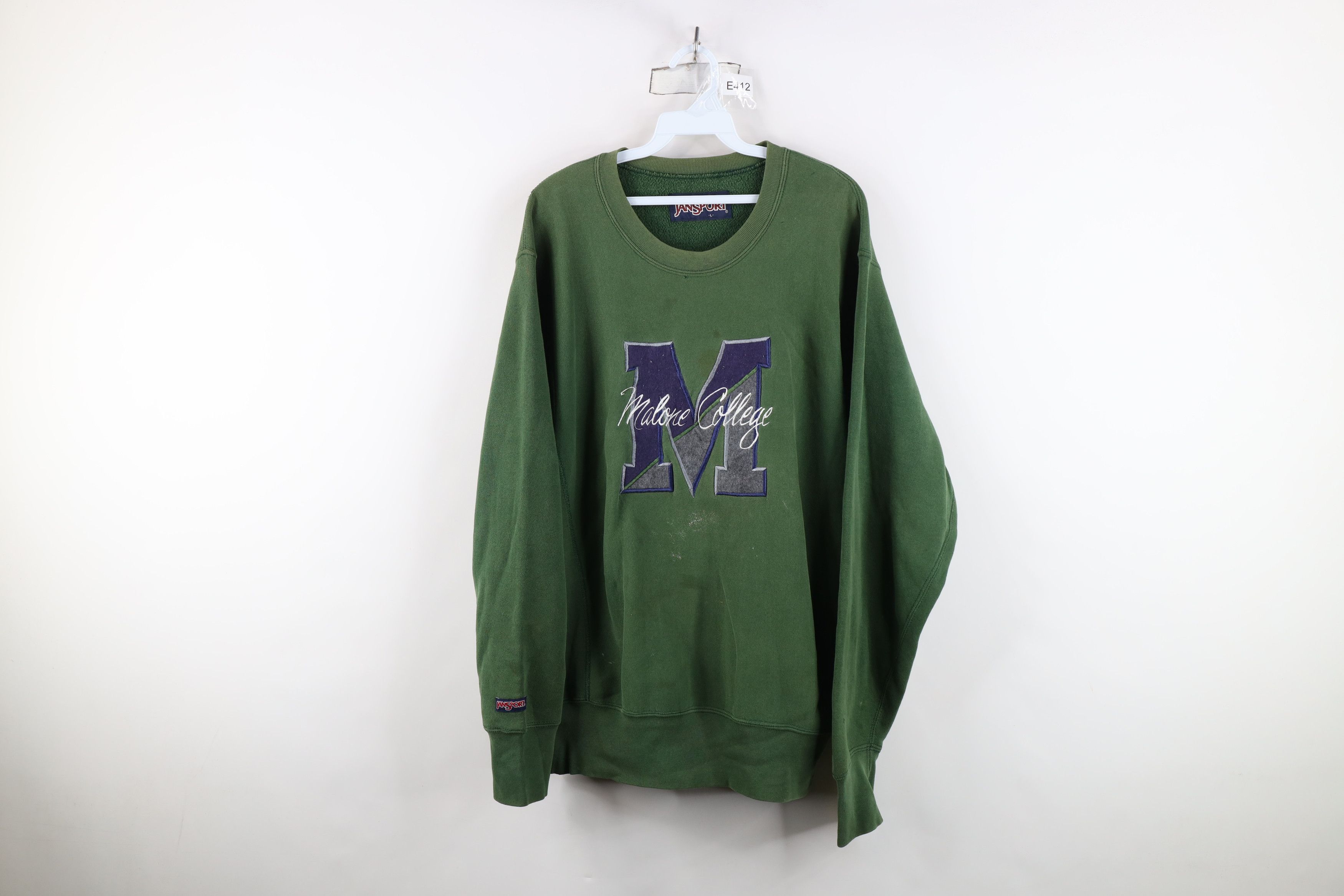 Vintage Vintage 90s Spell Out Malone College Sweatshirt Green USA Size US L / EU 52-54 / 3 - 1 Thumbnail