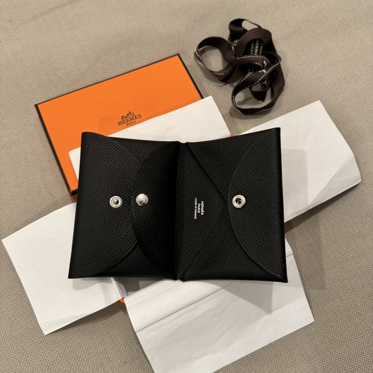 Hermes Hermes Calvi Duo Compact Leather Cardholder Size ONE SIZE - 2 Thumbnail