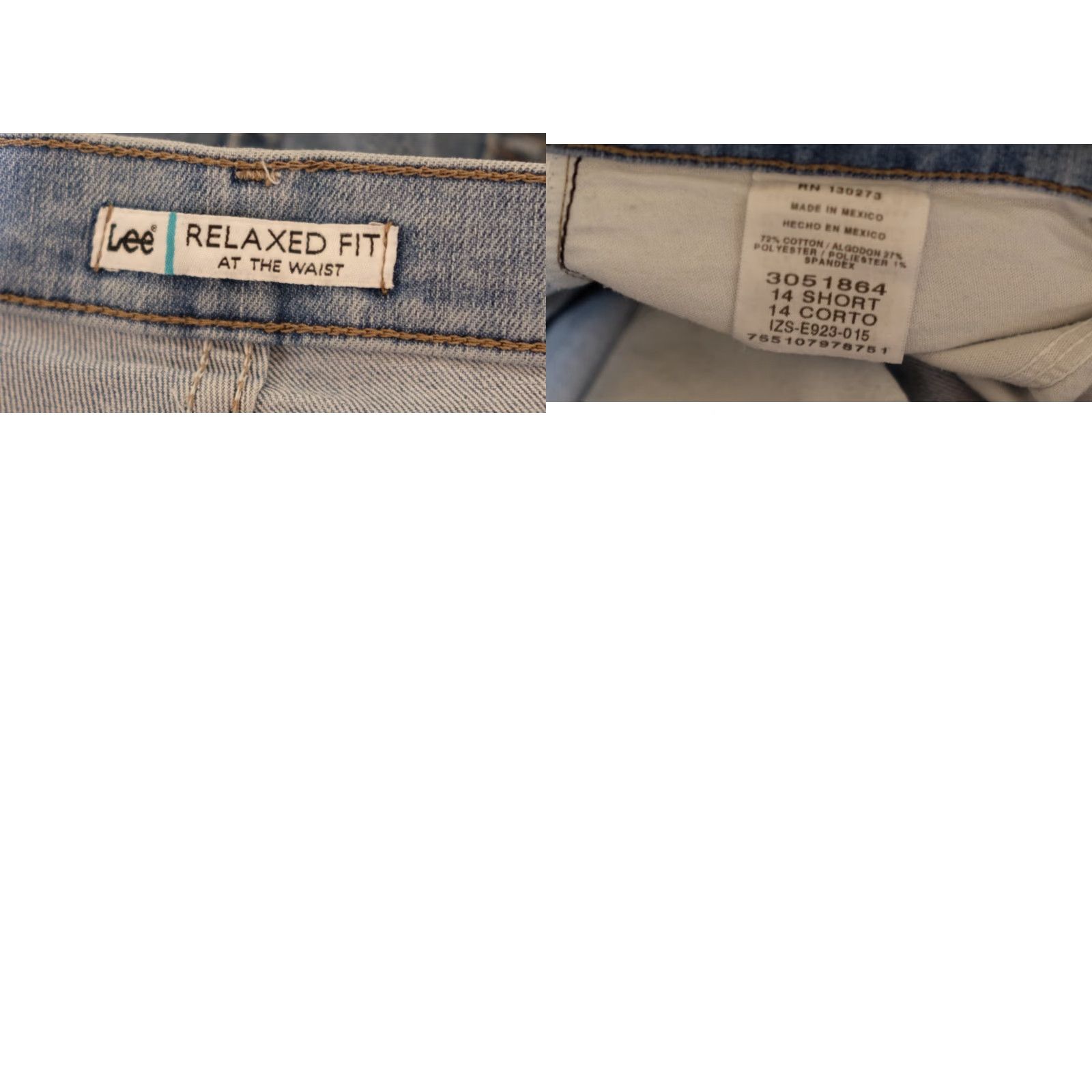 Lee Lee Jeans Relaxed Fit Straight Leg Jeans Stretch Womens Size 14 Petites Short Blue Cotton/Polyester/Spandex Denim Inseam 29 in Size 36" / US 14 / IT 50 - 8 Thumbnail
