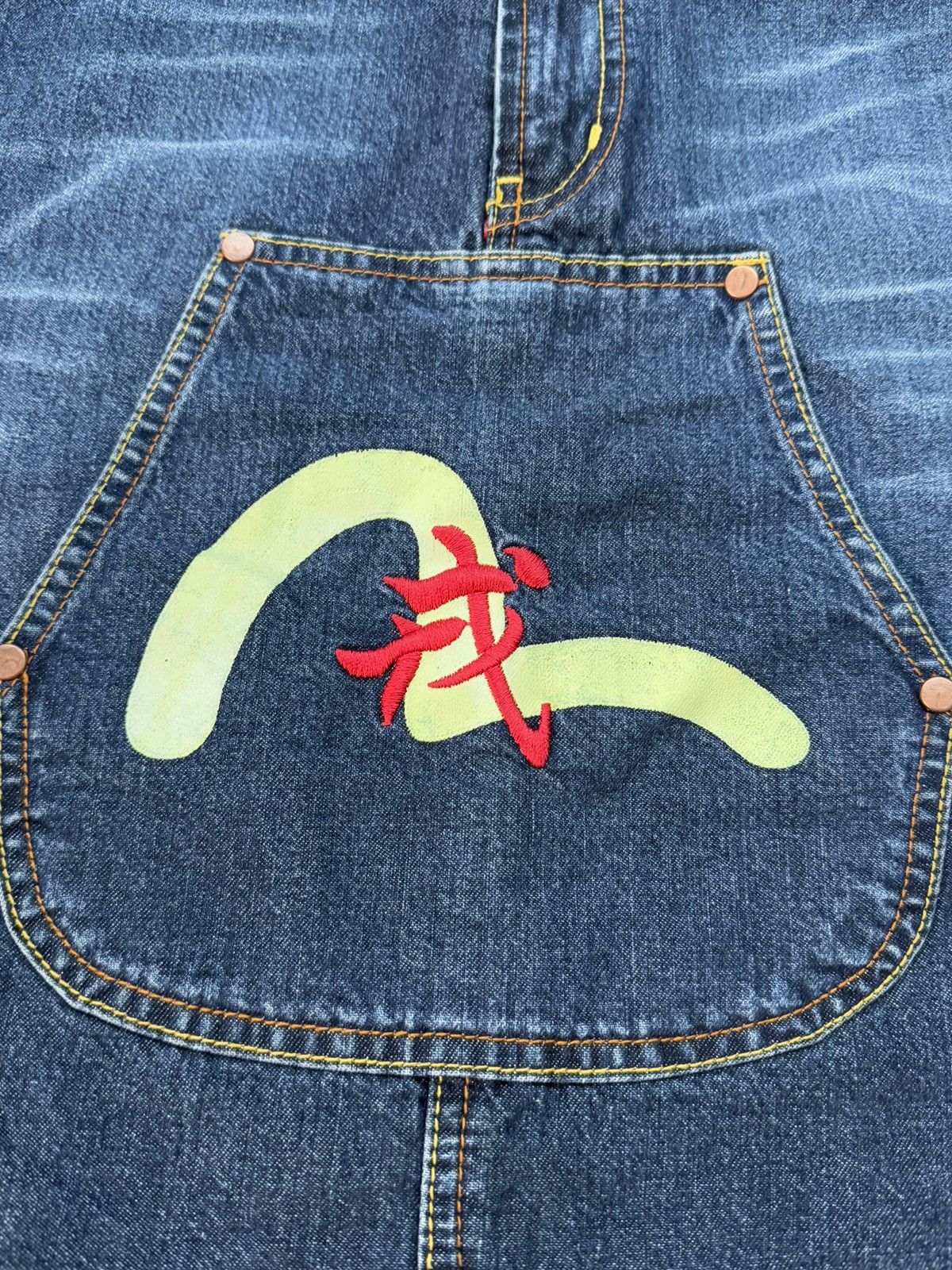 Evisu Evisu Denim Skirt Vintage Womens Y2K Blue Button Japan Style Size 31" - 5 Thumbnail