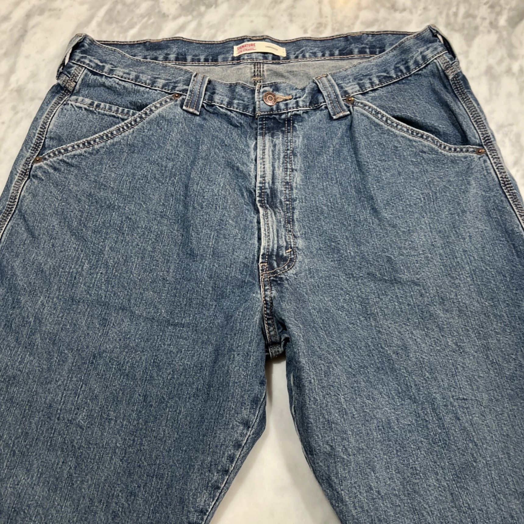 Levi's Levi Strauss Signature Carpenter Jeans Mens W38 L30 Blue Cotton Workwear Jeans 5-Pocket Design Regular WC? Size US 38 / EU 54 - 7 Thumbnail
