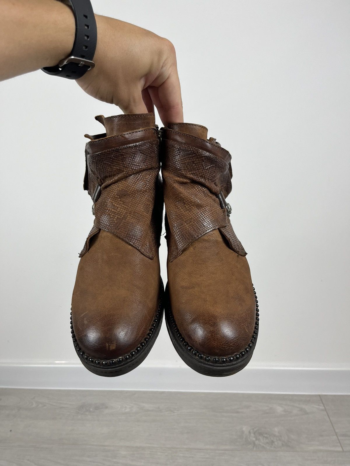 A.S.98 Airsteps A.S. 98 Brosn Leather Buckle Avante Garde Boots Size US 8 / IT 38 - 8 Thumbnail