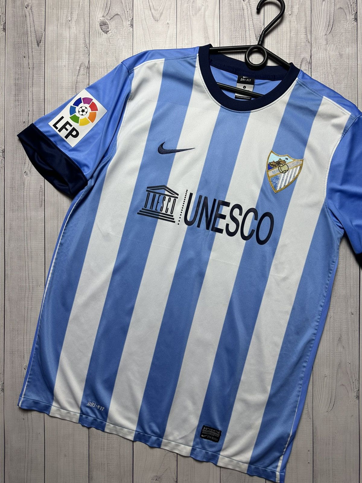 Nike × Vintage Vintage Nike Malaga soccer jersey size L striped 3 Weligton Size US L / EU 52-54 / 3 - 5 Thumbnail