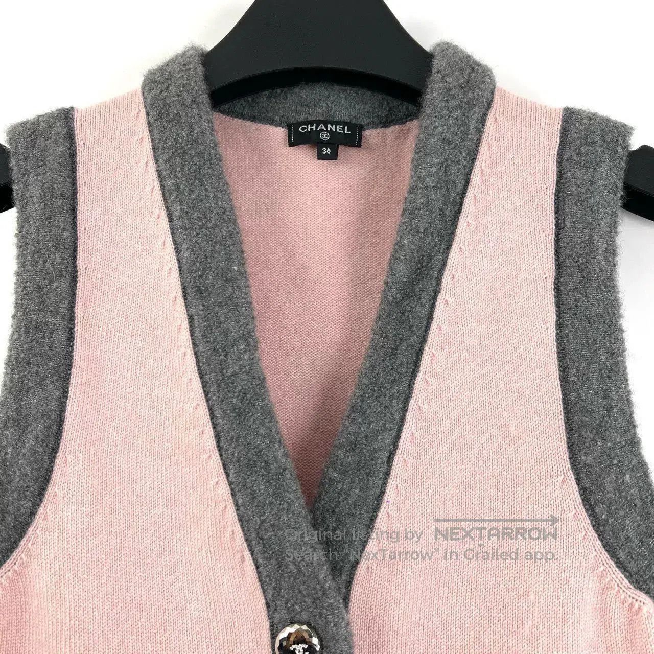Chanel Chanel Gray Pink Knit Vest. Size US XS / EU 42 / 0 - 5 Thumbnail