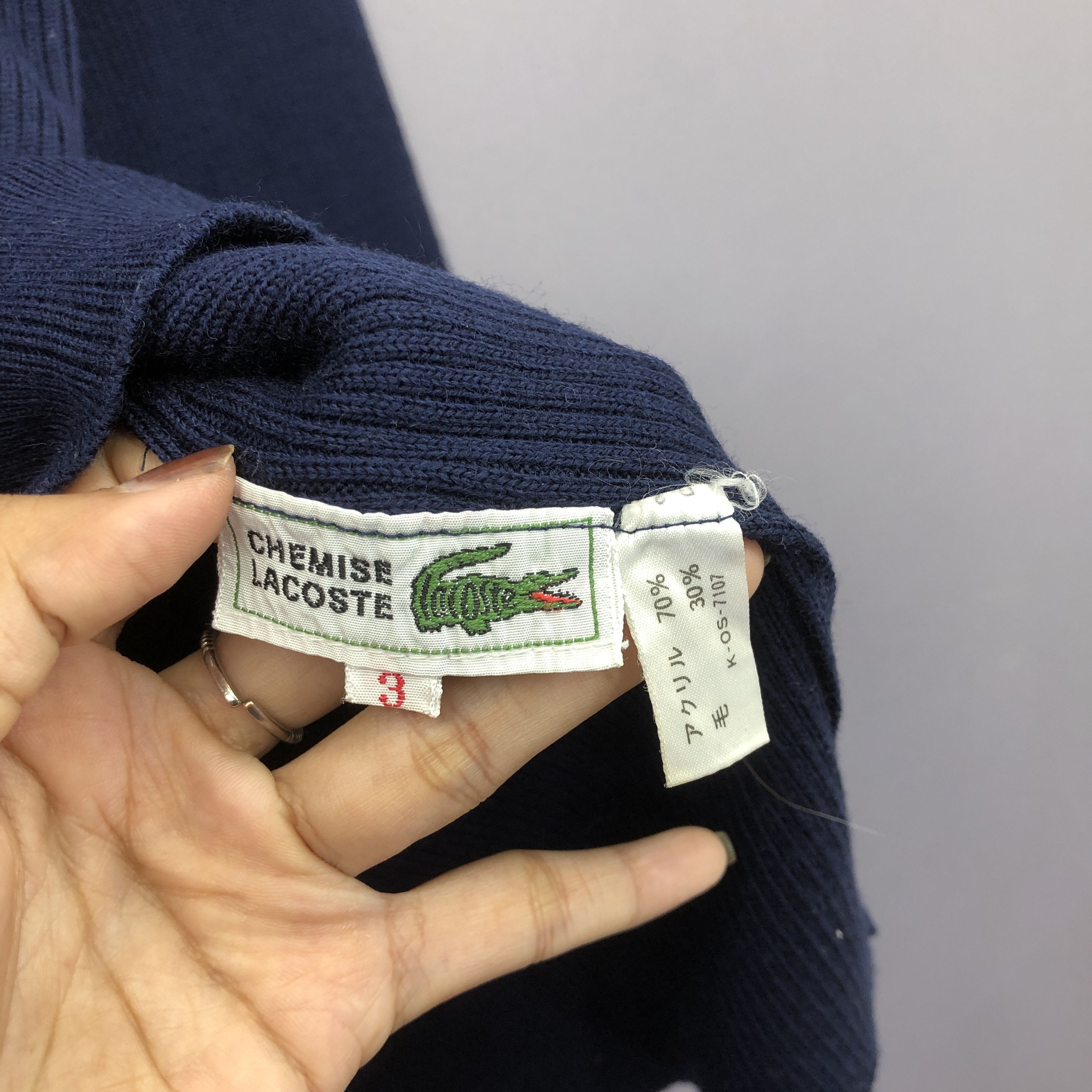Lacoste × Vintage Vintage Lacoste Turtleneck Knit Sweater Sweatshirt Jumper Size US S / EU 44-46 / 1 - 5 Thumbnail