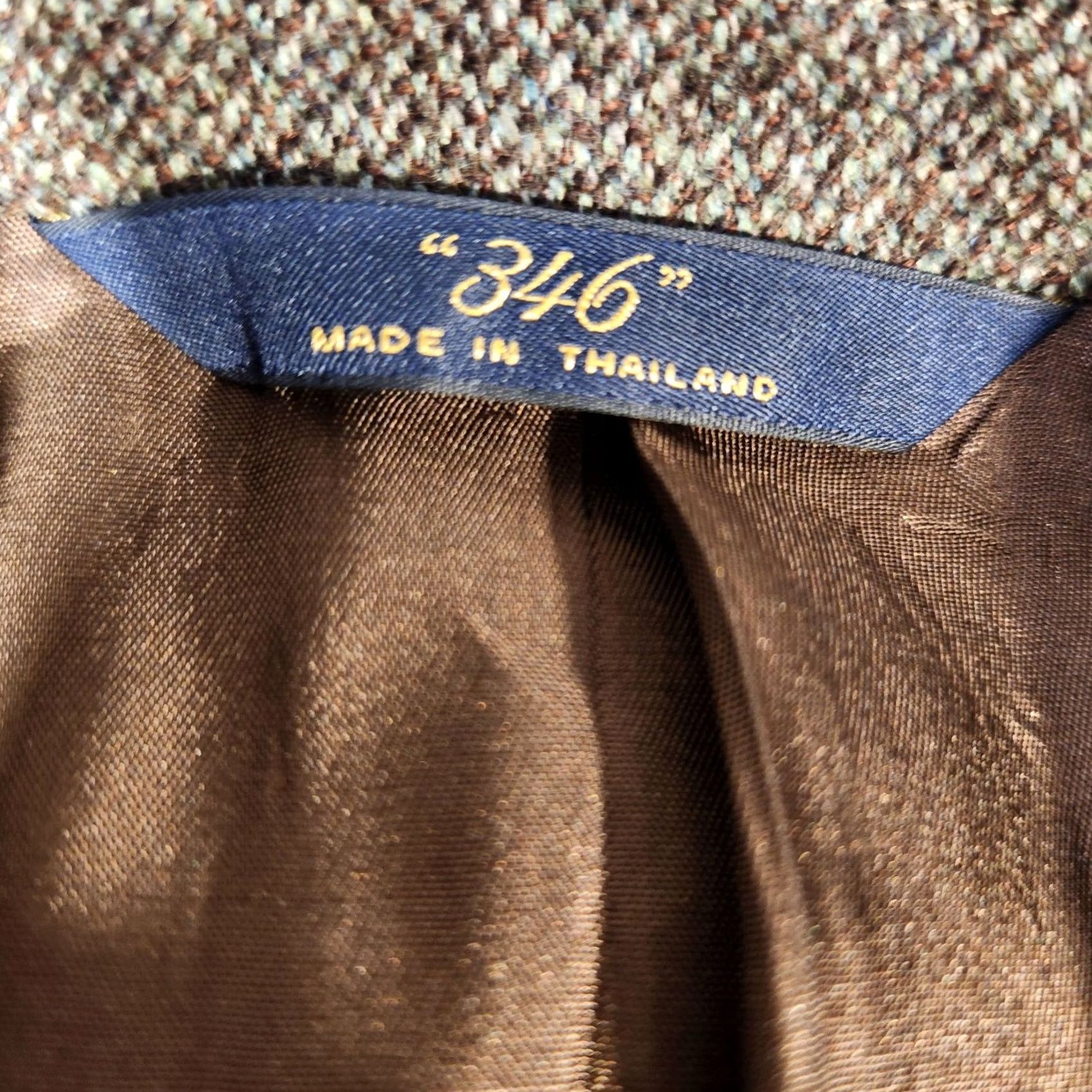 Brooks Brothers Brooks Brothers 346 Blazer Mens 42L Brown Wool Tweed 2 Button Sport Coat Jacket Size 42R - 2 Thumbnail