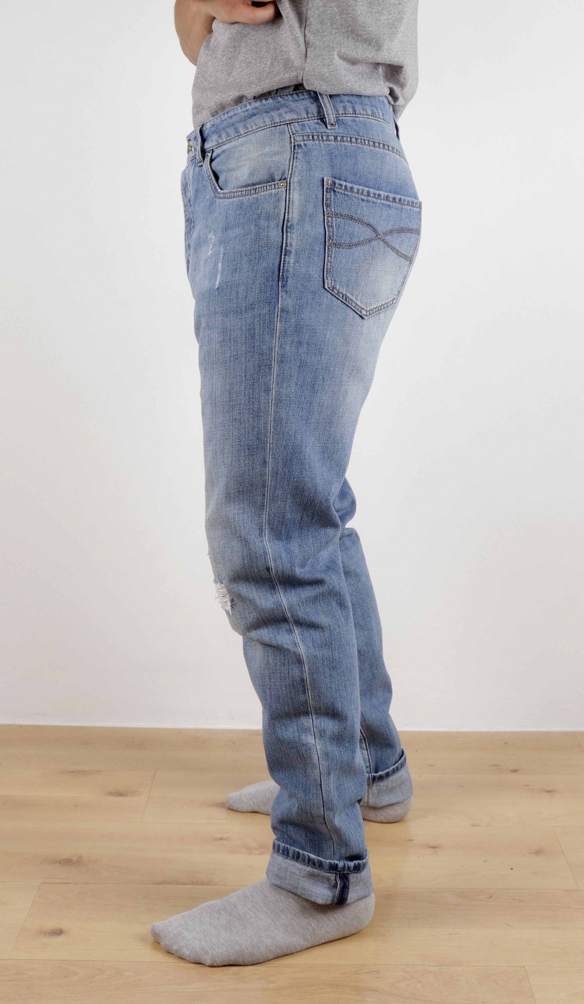 Brunello Cucinelli BRUNELLO CUCINELLI Size IT48 Distressed Blue Denim Jeans Size US 32 / EU 48 - 11 Thumbnail