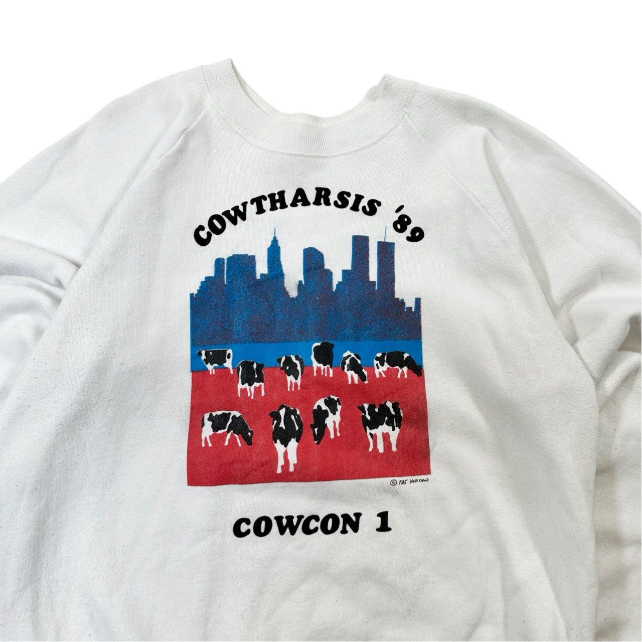 Vintage Vintage 1989 Catharsis Cowcon Graphic One of a KInd Sweater Size US XL / EU 56 / 4 - 1 Thumbnail