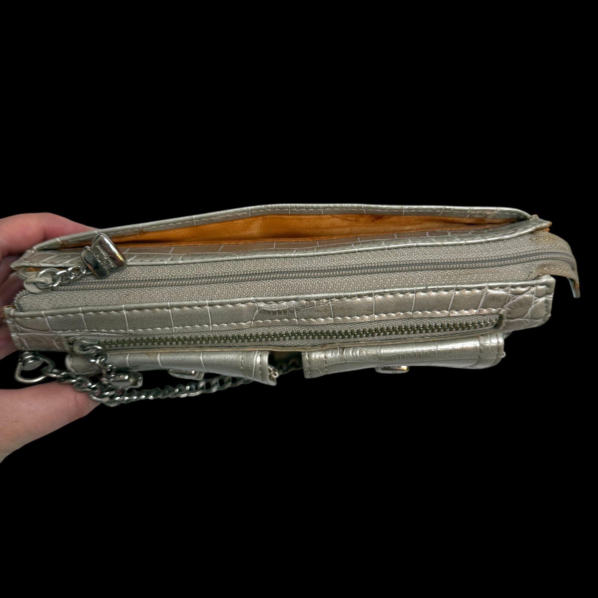 Other KATHY Van Zeeland Crocodile Print Leather Chain Logo Clutch Size ONE SIZE - 5 Thumbnail