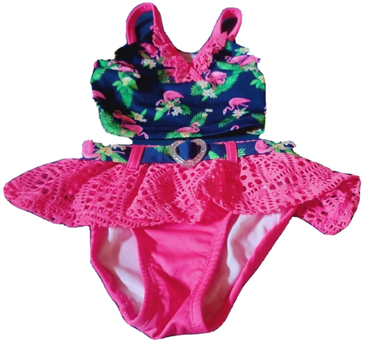 Other Toddler Girls Lemon Kiss Swimsuit Pink & Blue Flamingos Size ONE SIZE - 1 Thumbnail