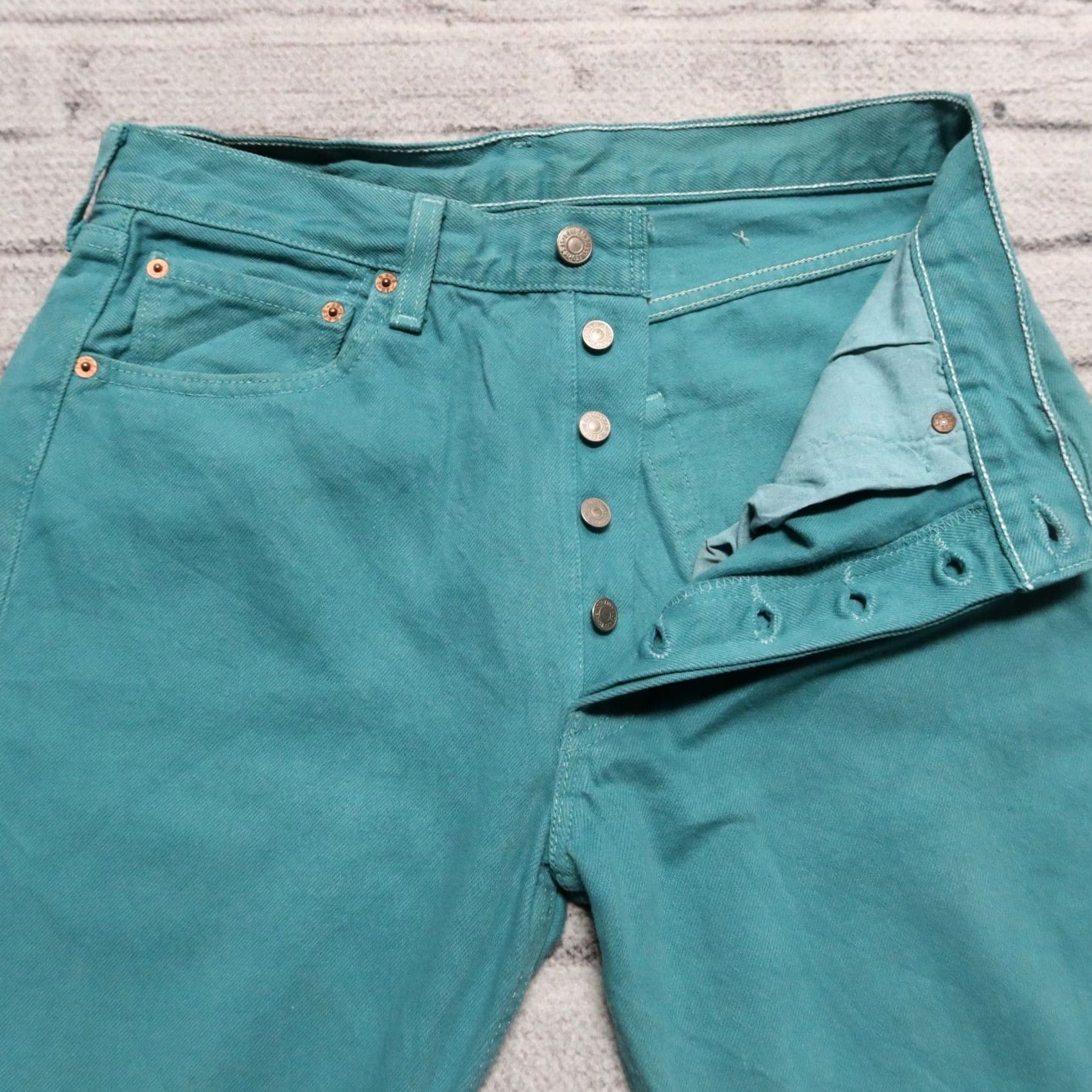 Levi's VINTAGE Levi's 501 Denim Jeans Men Teal 30-31" 34" Inseam Made in USA Size US 30 / EU 46 - 4 Thumbnail