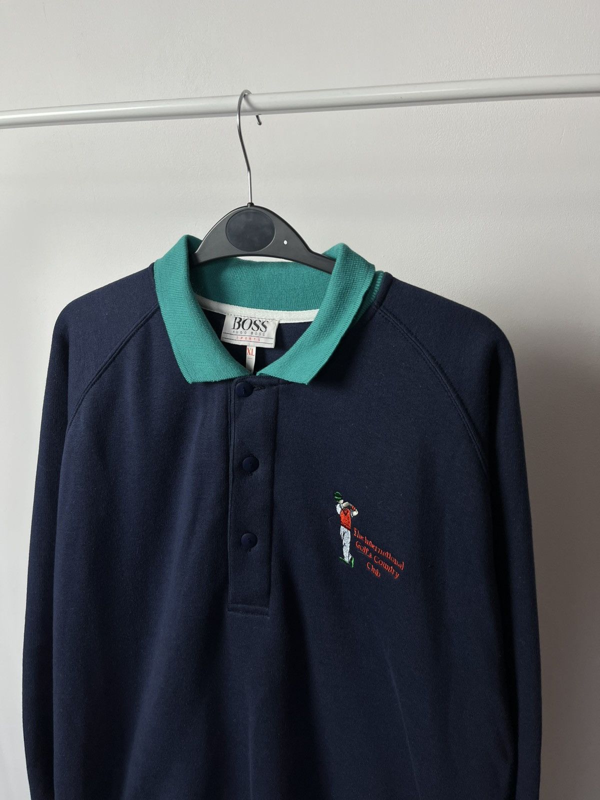 Hugo Boss × Vintage Vintage Hugo Boss Golf Long Sleeve Polo Sweatshirt XL Size US XL / EU 56 / 4 - 2 Thumbnail
