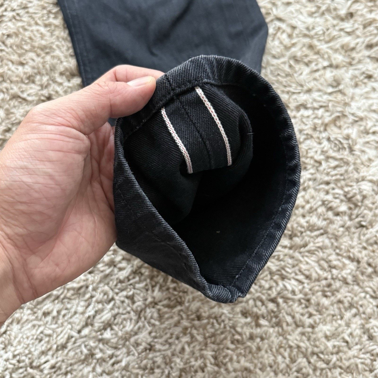 Nudie Jeans Nudie Jeans Grim Tim Dry Black Selvedge Denim Jeans 30x30 Size US 30 / EU 46 - 4 Thumbnail