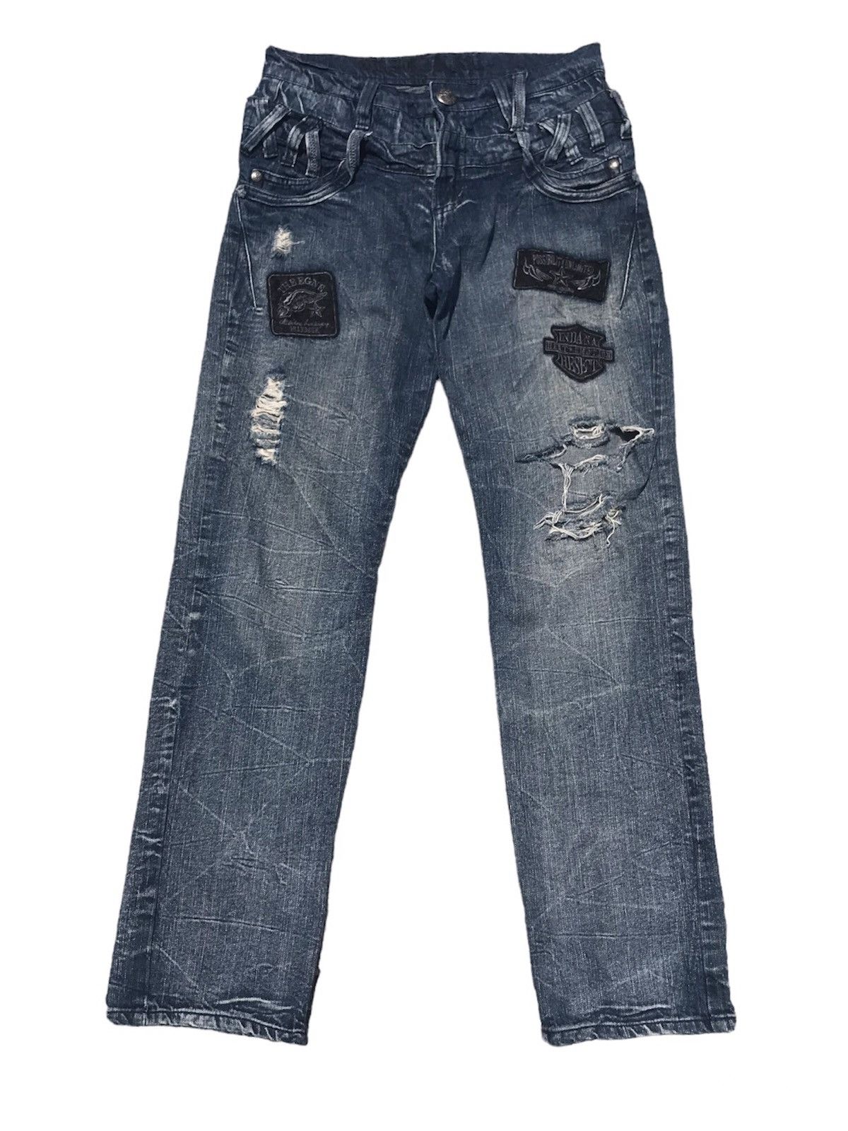 Japanese Brand × KMRii × Le Grande Bleu (L.G.B.) OriginalStyle Distressed Double Waist Jeans Size US 30 / EU 46 - 1 Thumbnail